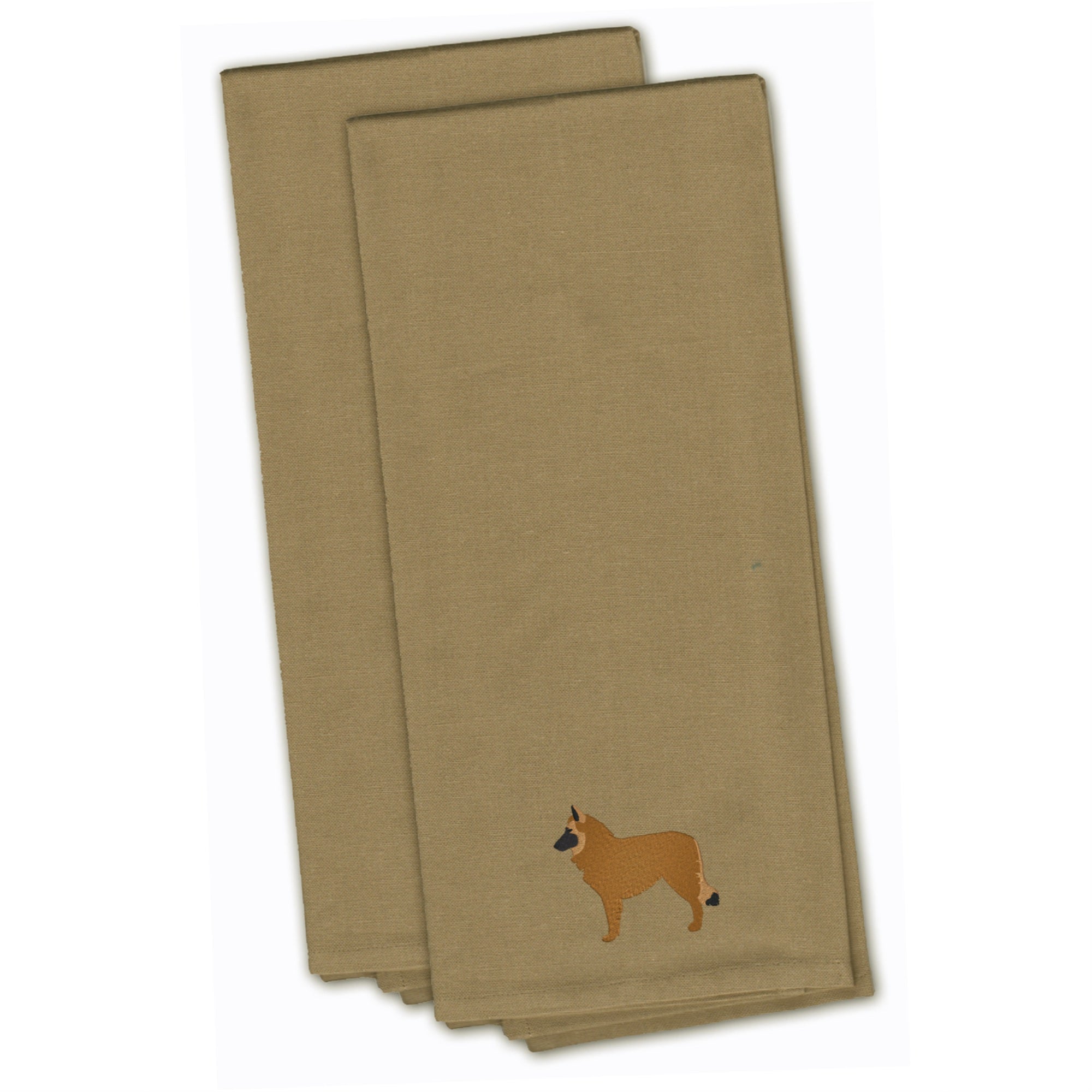 'Caroline'S Treasures Bb3461Tntwe Belgian Shepherd Tan Embroidered Kitchen Towel (Set Of 2), 28'''' X 19'''', Multicolor''