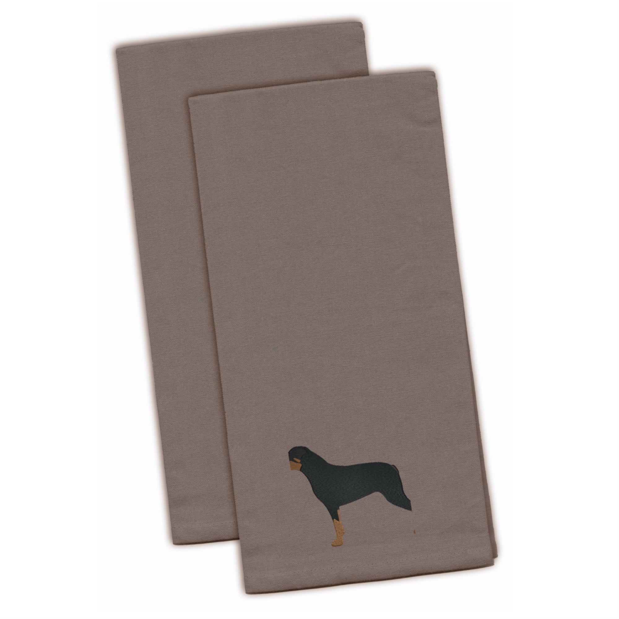 'Caroline'S Treasures Bb3466Gytwe Rottweiler Gray Embroidered Kitchen Towel (Set Of 2), 28'''' X 19'''', Multicolor''