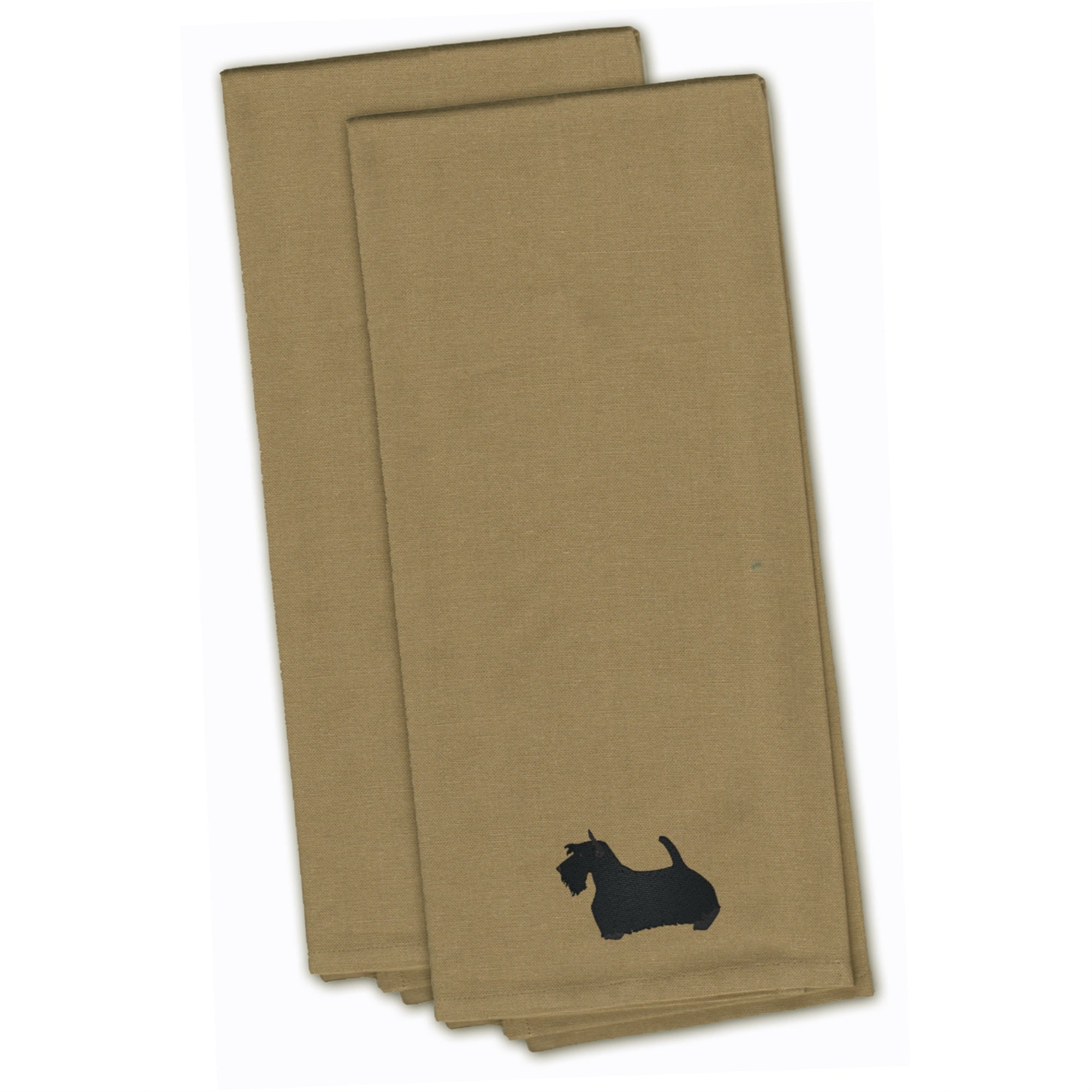 'Caroline'S Treasures Bb3469Tntwe Scottish Terrier Tan Embroidered Kitchen Towel (Set Of 2), 28'''' X 19'''', Multicolor''