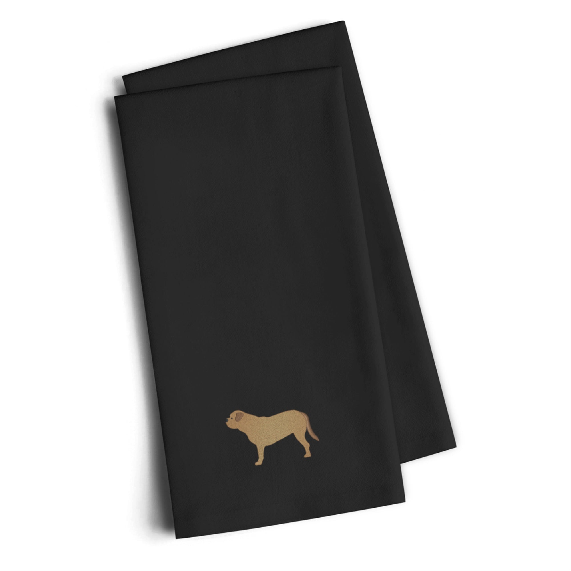 'Caroline'S Treasures Bb3470Bktwe Dogue De Bordeaux Black Embroidered Kitchen Towel (Set Of 2), 28'''' H X 19'''' W, Multicolor