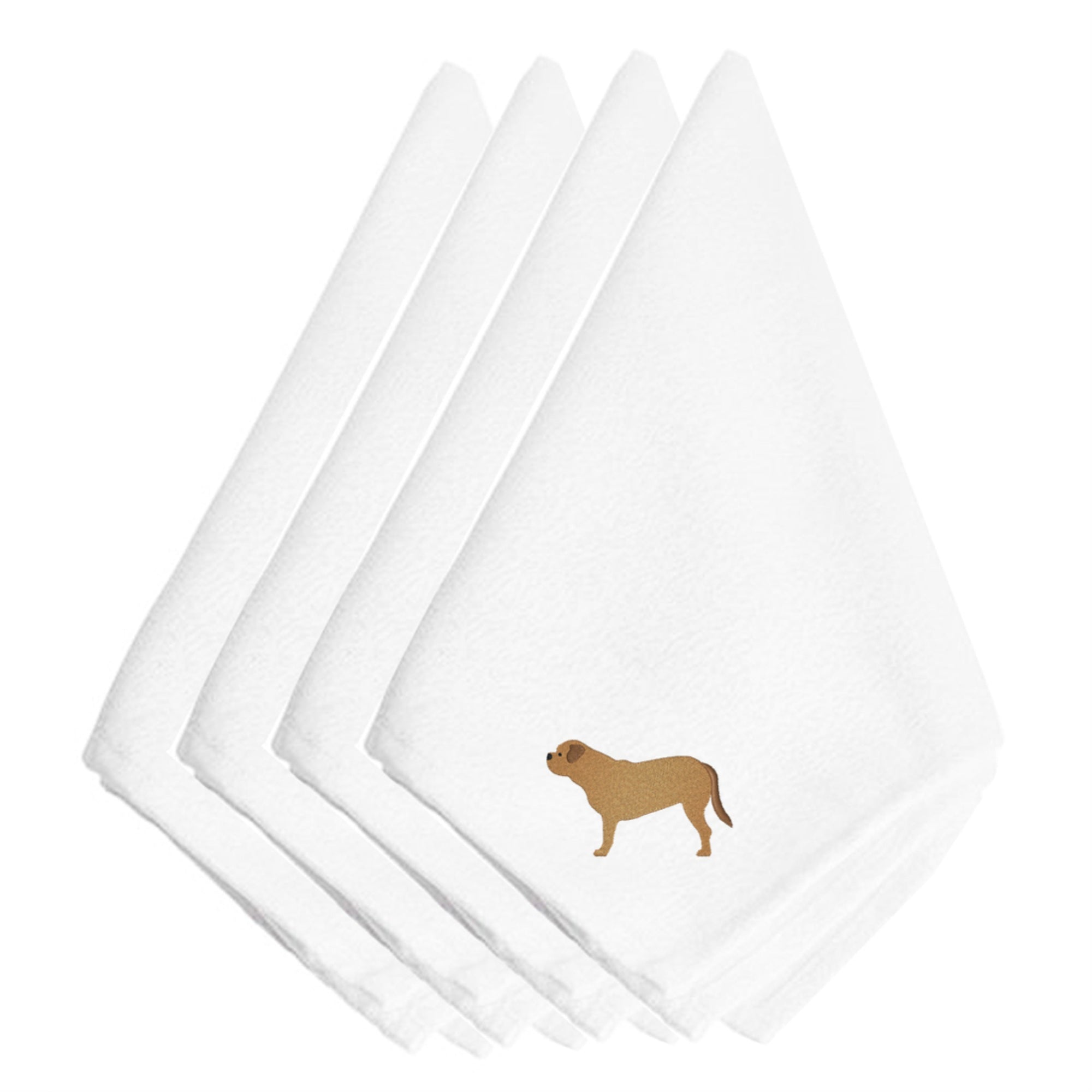 'Caroline'S Treasures Bb3470Npke Dogue De Bordeaux Embroidered Napkins (Set Of 4), 20'''', Multicolor''