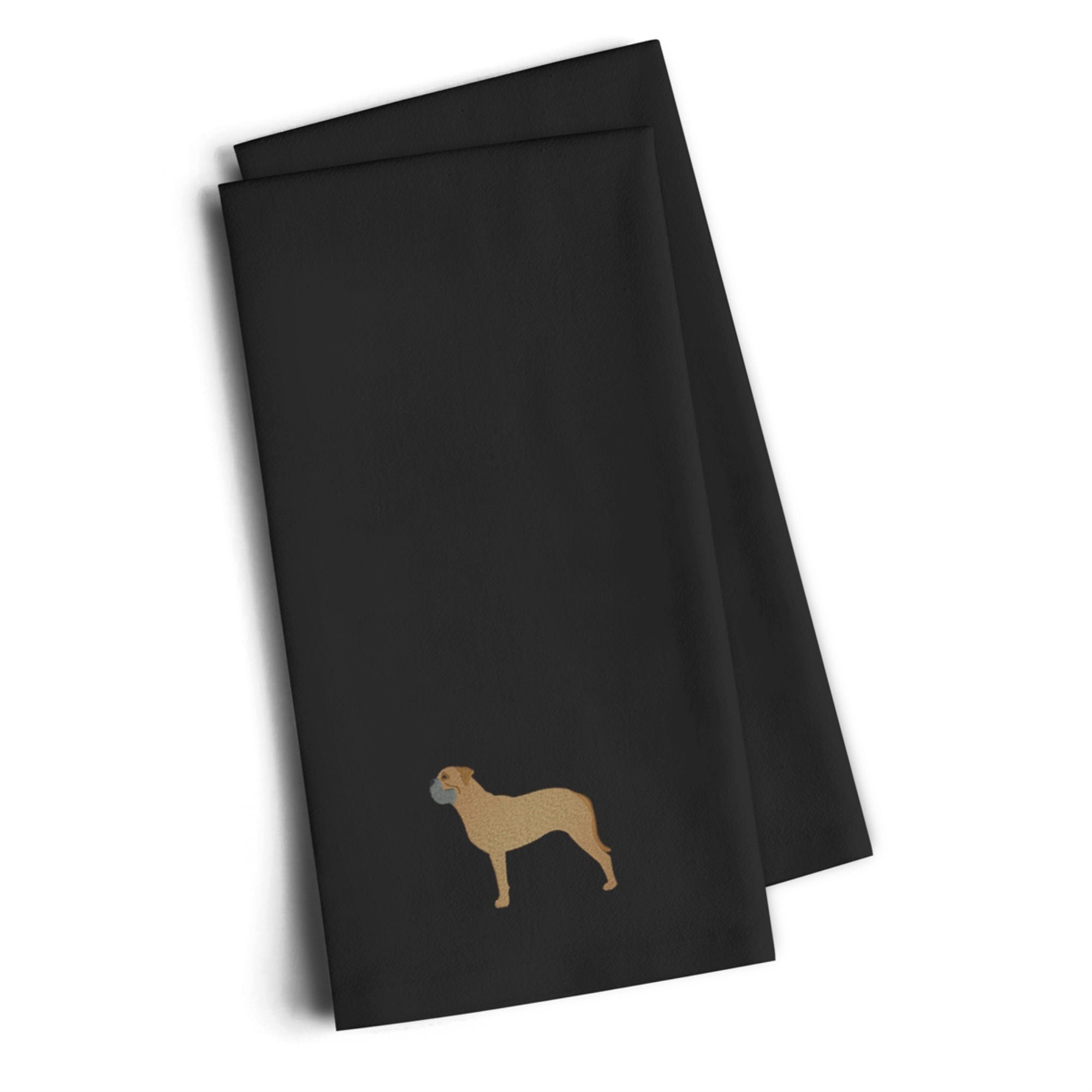 'Caroline'S Treasures Bb3471Bktwe Bullmastiff Black Embroidered Kitchen Towel (Set Of 2), 28'''' H X 19'''' W, Multicolor''