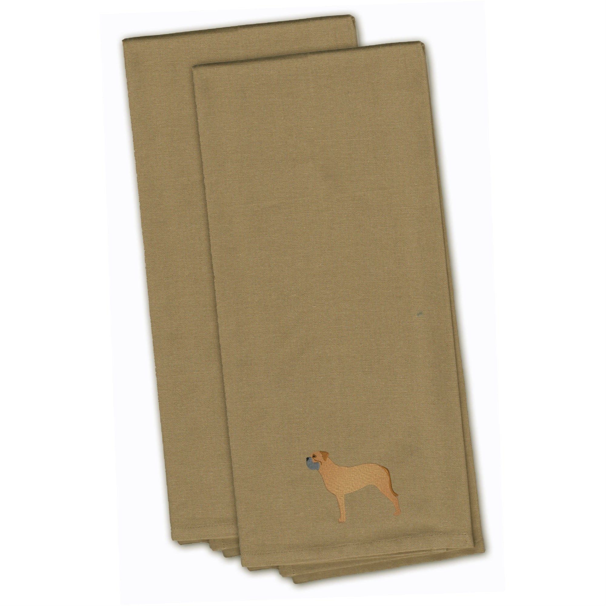 'Caroline'S Treasures Bb3471Tntwe Bullmastiff Tan Embroidered Kitchen Towel (Set Of 2), 28'''' X 19'''', Multicolor''