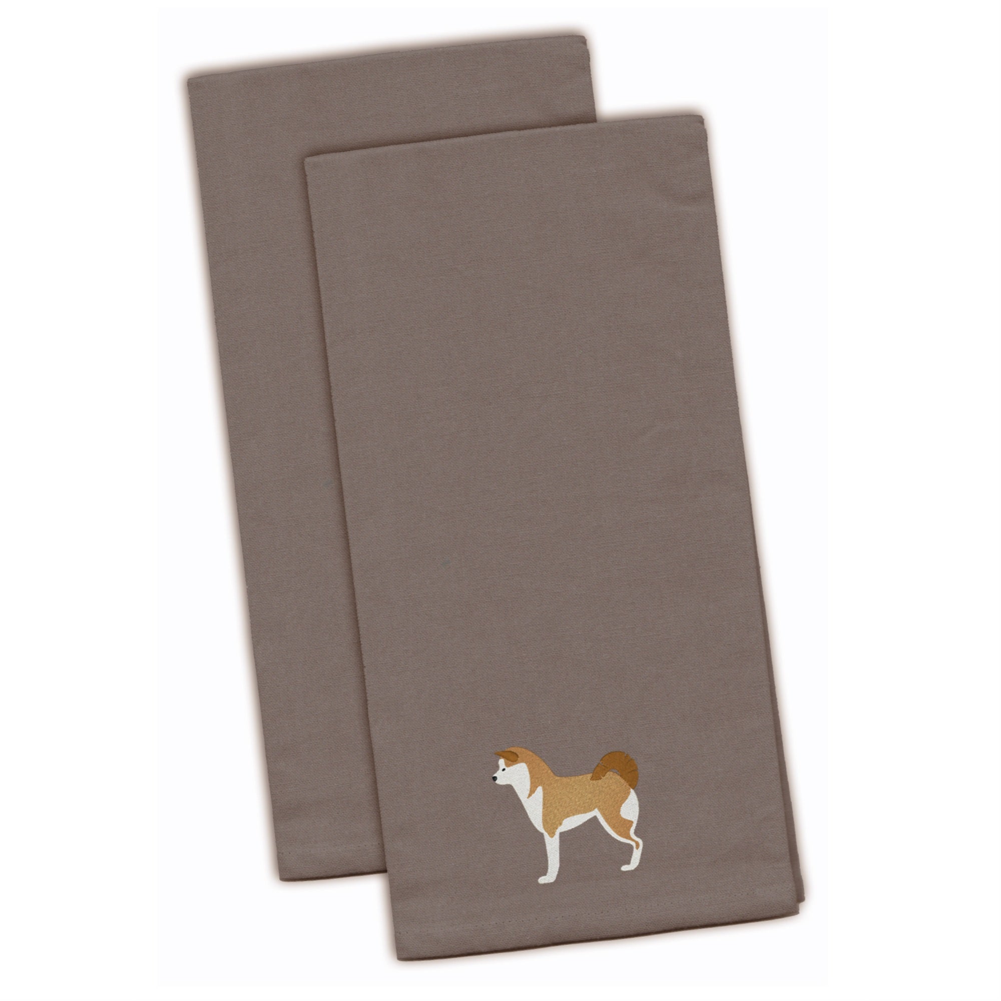 'Caroline'S Treasures Bb3472Gytwe Akita Gray Embroidered Kitchen Towel (Set Of 2), 28'''' X 19'''', Multicolor''