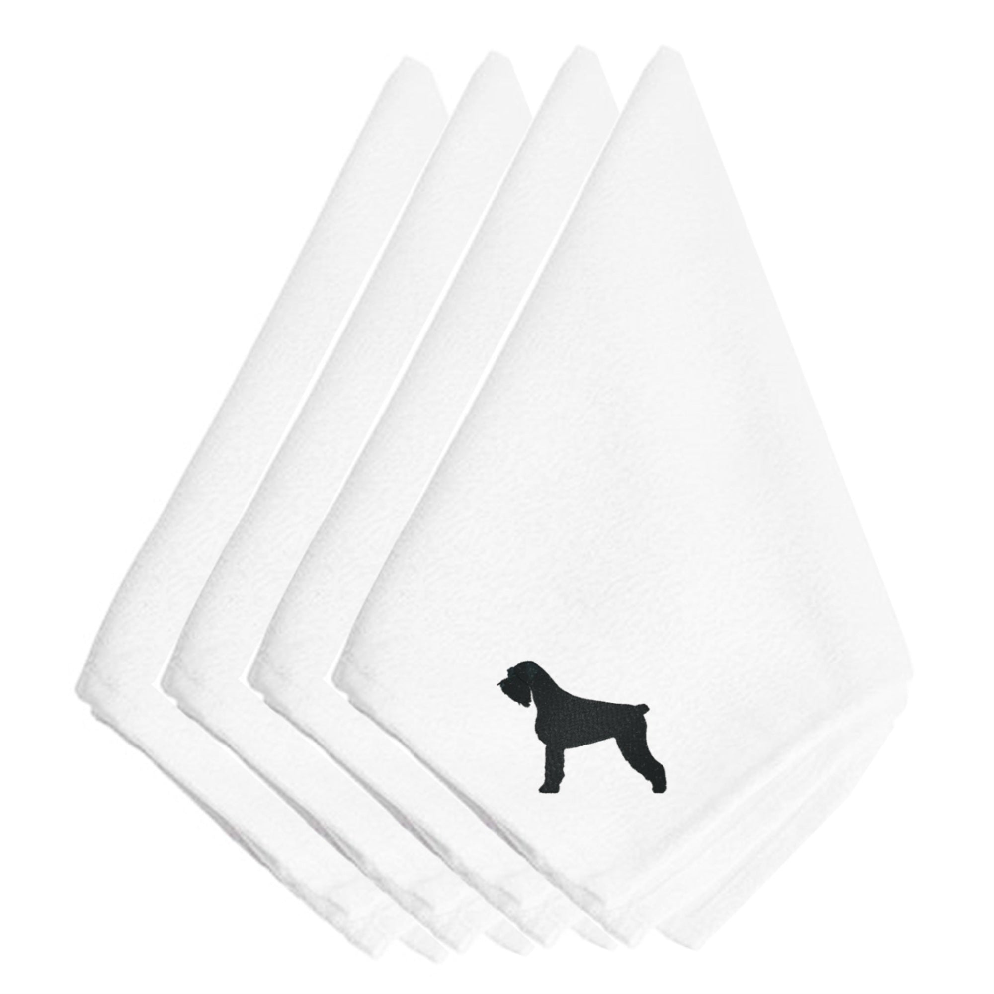 'Caroline'S Treasures Bb3473Npke Giant Schnauzer Embroidered Napkins (Set Of 4), 20'''', Multicolor''