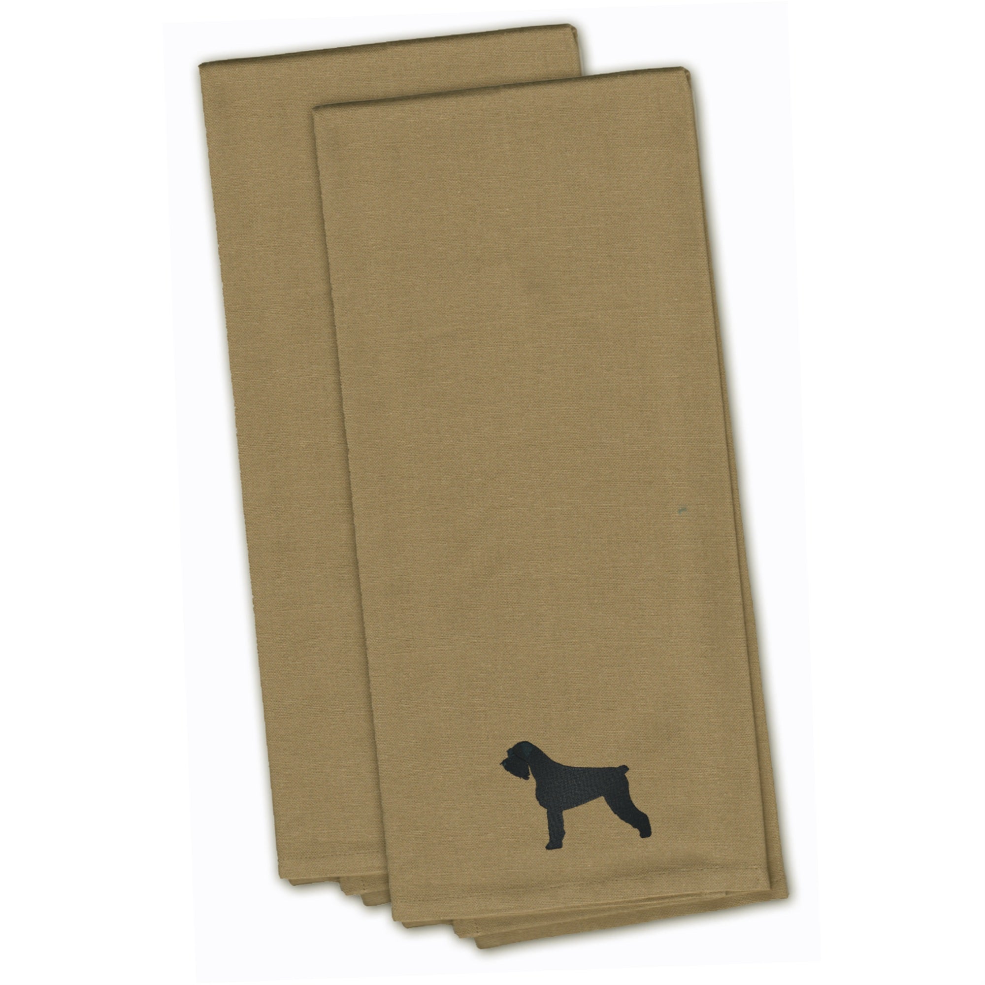 'Caroline'S Treasures Bb3473Tntwe Giant Schnauzer Tan Embroidered Kitchen Towel (Set Of 2), 28'''' X 19'''', Multicolor''