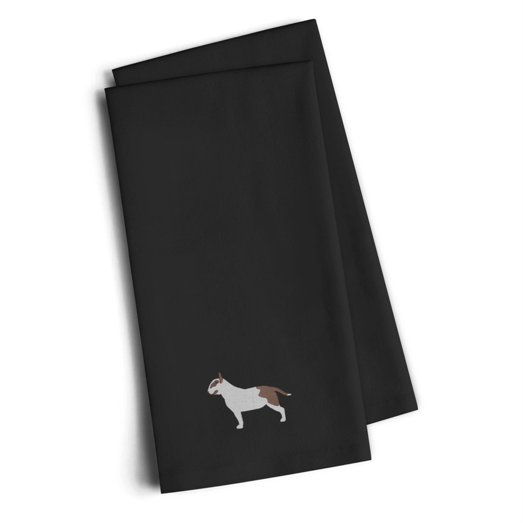 'Caroline'S Treasures Bb3478Bktwe Bull Terrier Black Embroidered Kitchen Towel (Set Of 2), 28'''' H X 19'''' W, Multicolor''
