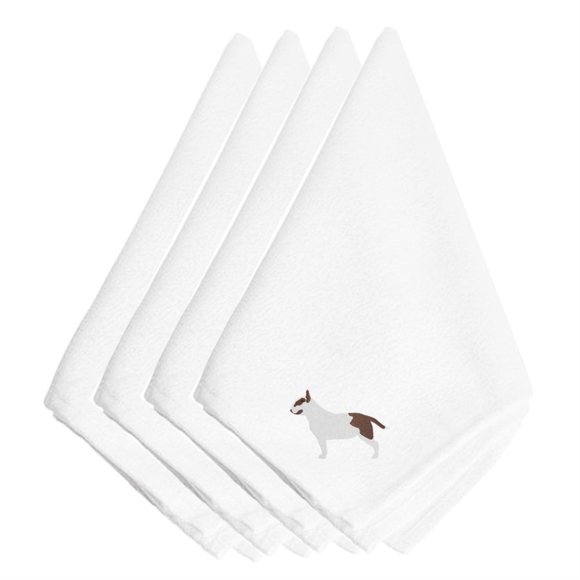 'Caroline'S Treasures Bb3478Npke Bull Terrier Embroidered Napkins (Set Of 4), 20'''', Multicolor''