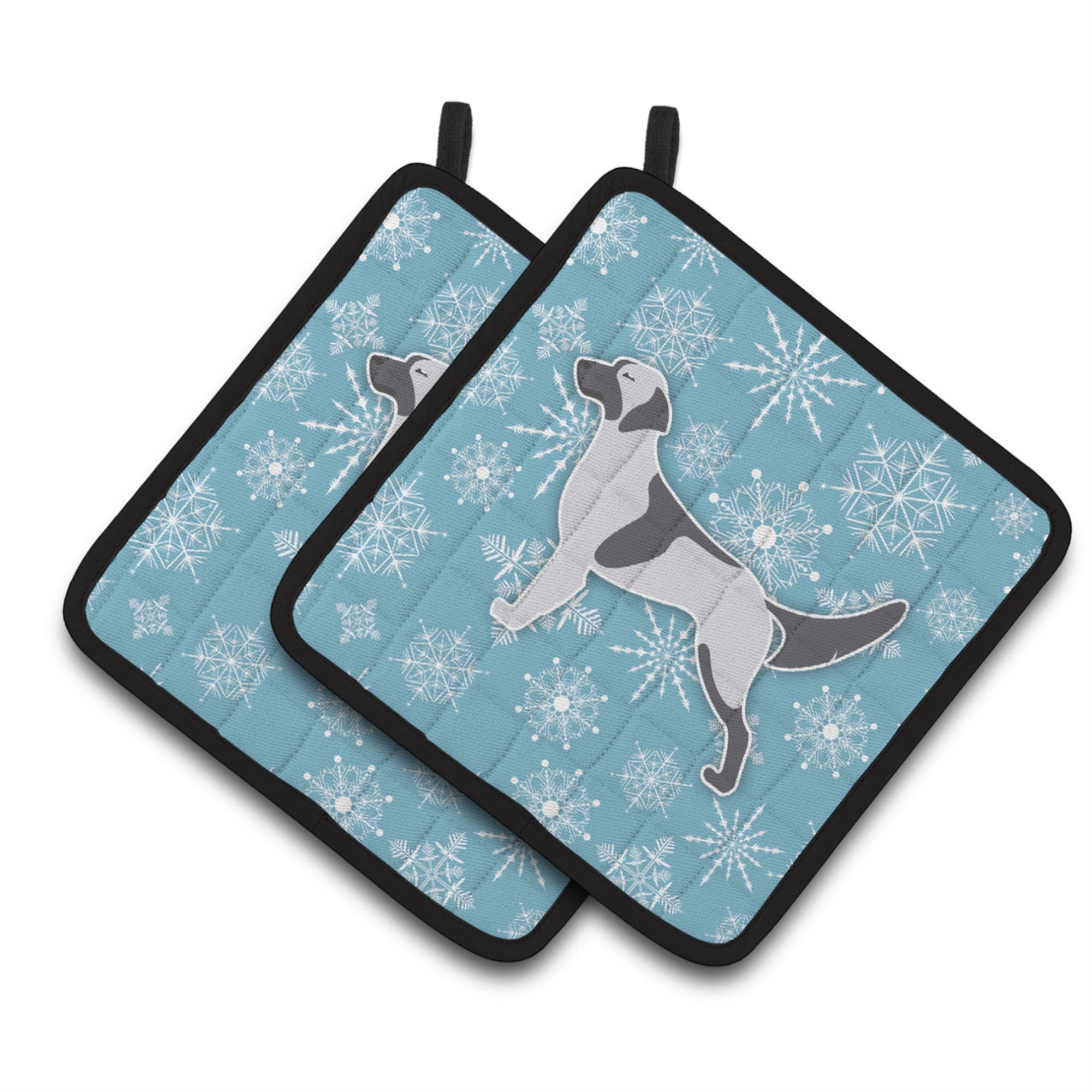'Caroline'S Treasures Winter Snowflake English Setter Pair Of Pot Holders Bb3481Pthd, 7.5Hx7.5W, Multicolor''