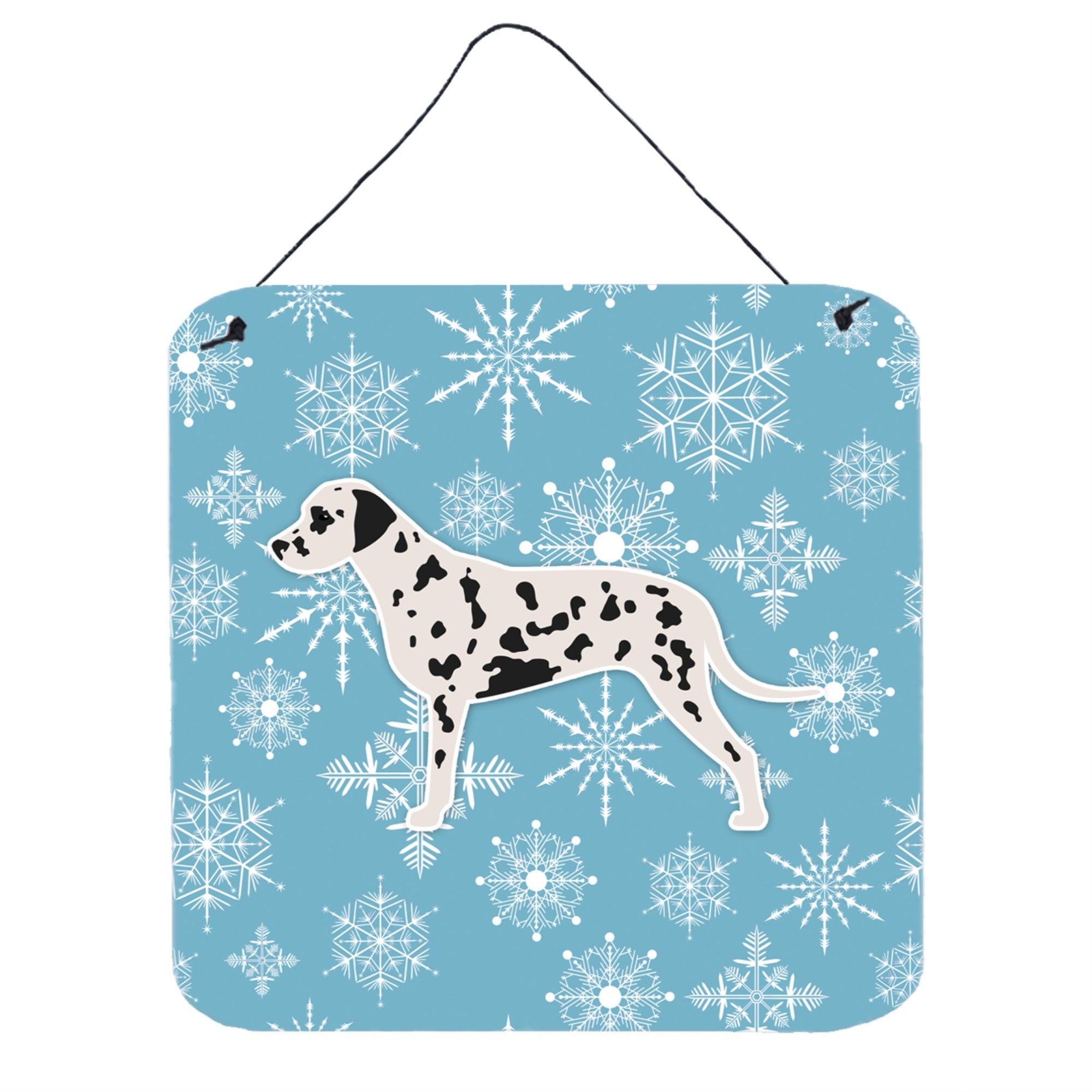 'Caroline'S Treasures Winter Snowflake Dalmatian Wall Or Door Hanging Prints Bb3483Ds66, 6'''' X 6'''', Multicolor''