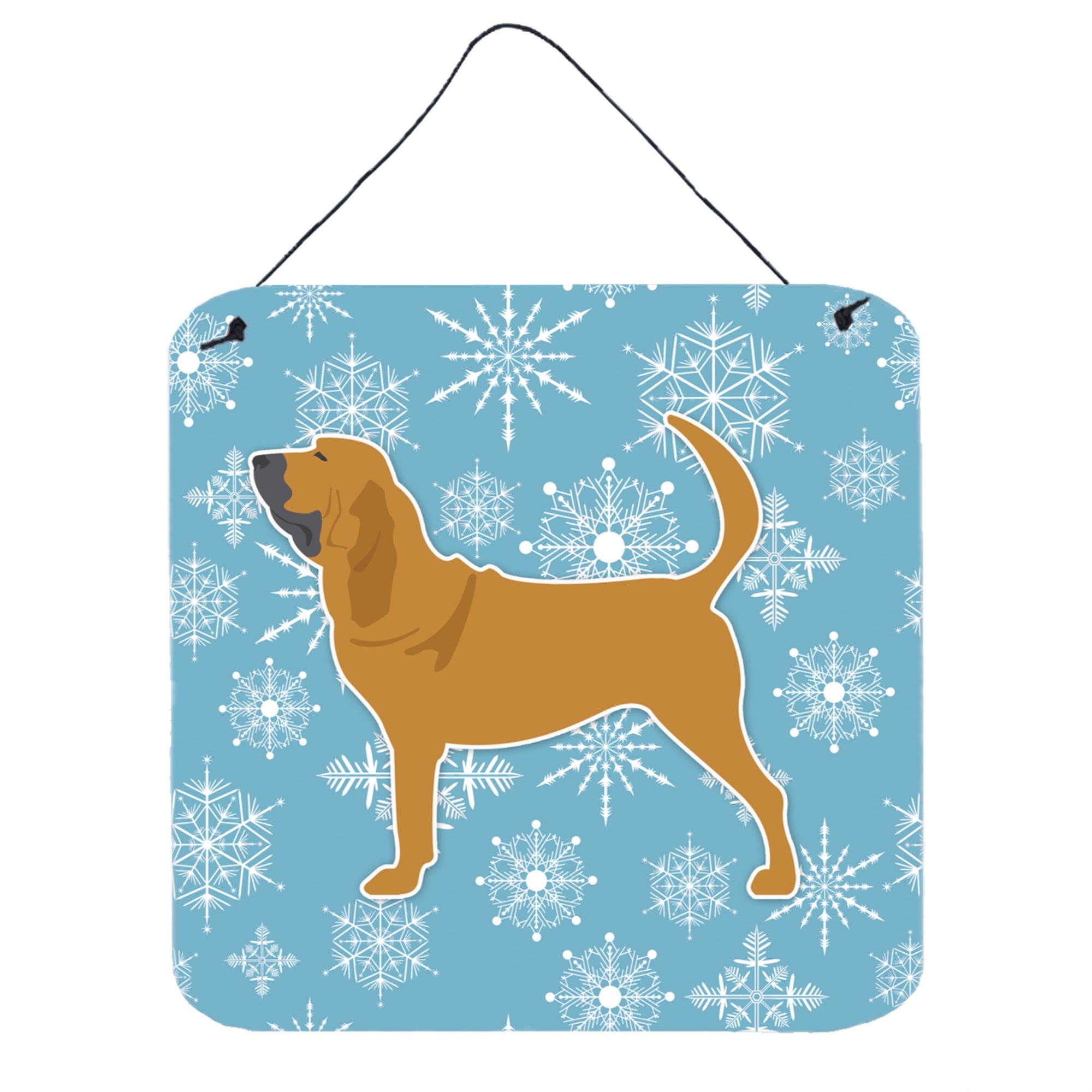 'Caroline'S Treasures Winter Snowflake Bloodhound Wall Or Door Hanging Prints Bb3484Ds66, 6'''' X 6'''', Multicolor''