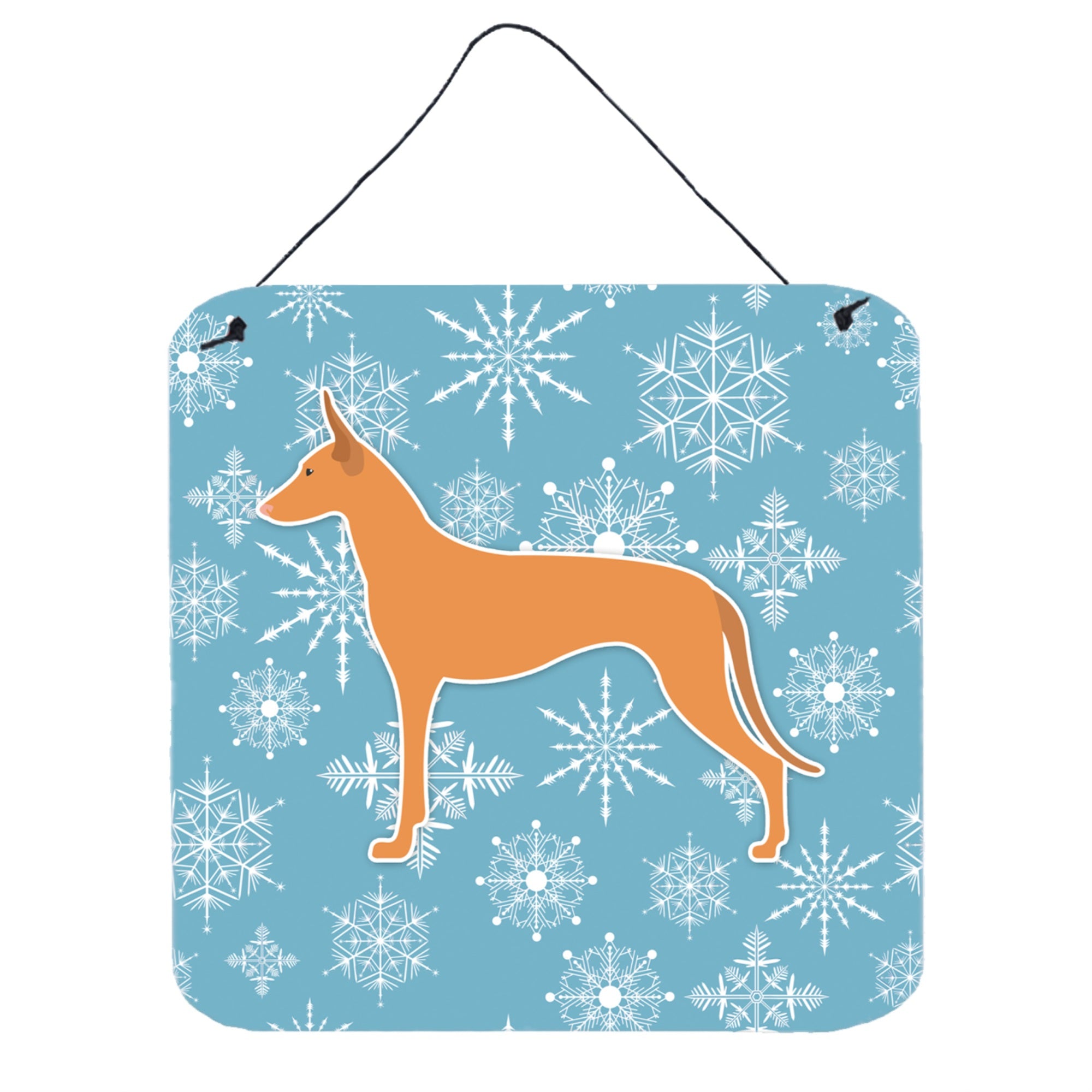 'Caroline'S Treasures Winter Snowflake Pharaoh Hound Wall Or Door Hanging Prints Bb3488Ds66, 6'''' X 6'''', Multicolor''