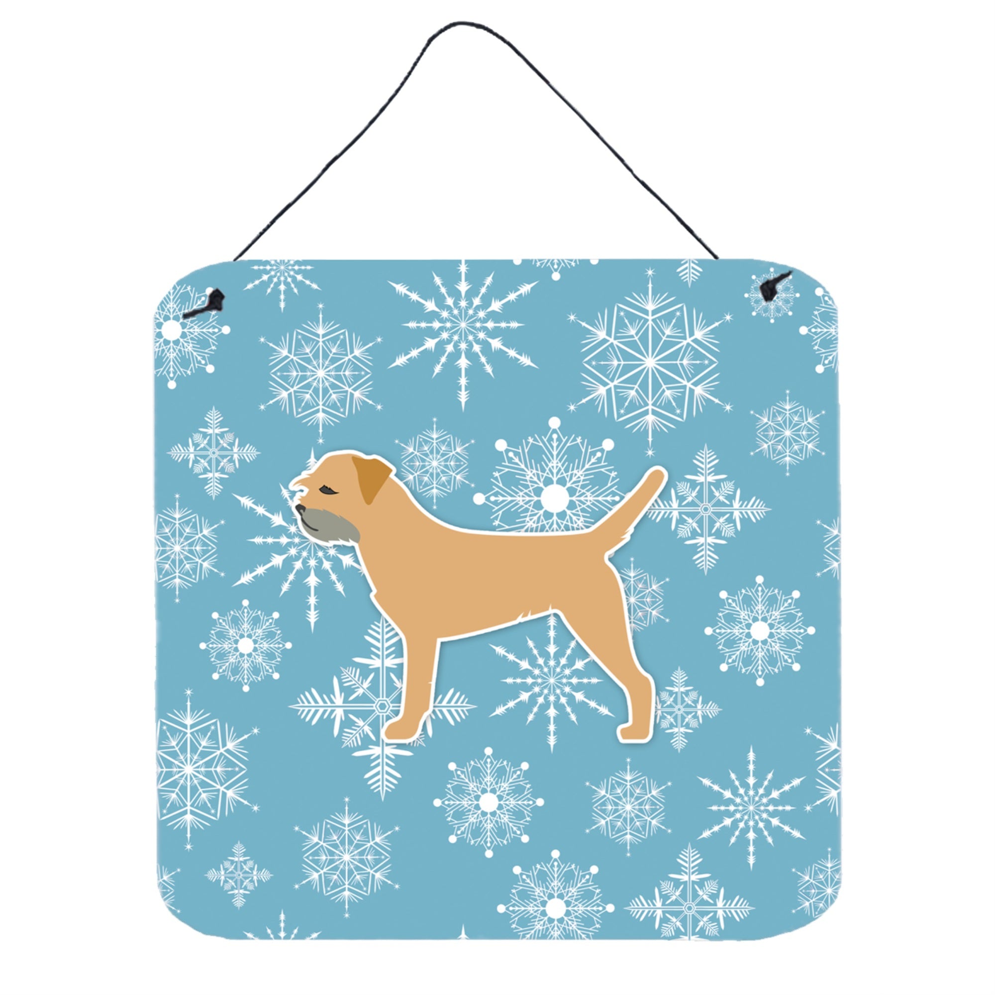 'Caroline'S Treasures Winter Snowflake Border Terrier Wall Or Door Hanging Prints Bb3489Ds66, 6'''' X 6'''', Multicolor''