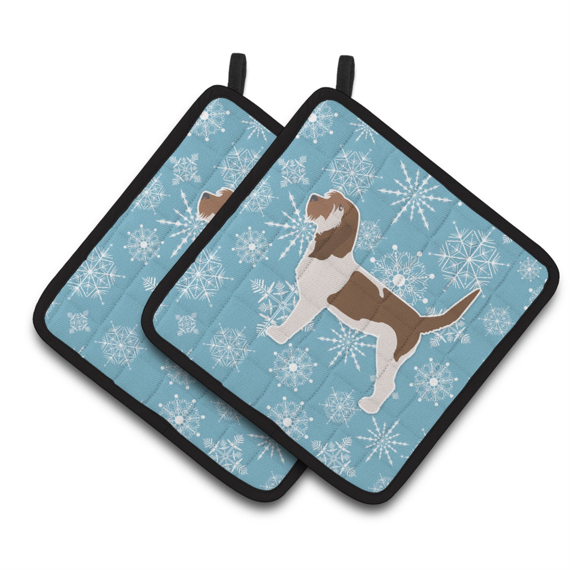 'Caroline'S Treasures Winter Snowflake Grand Basset Griffon Vendeen Pair Of Pot Holders Bb3490Pthd, 7.5Hx7.5W, Multicolor''
