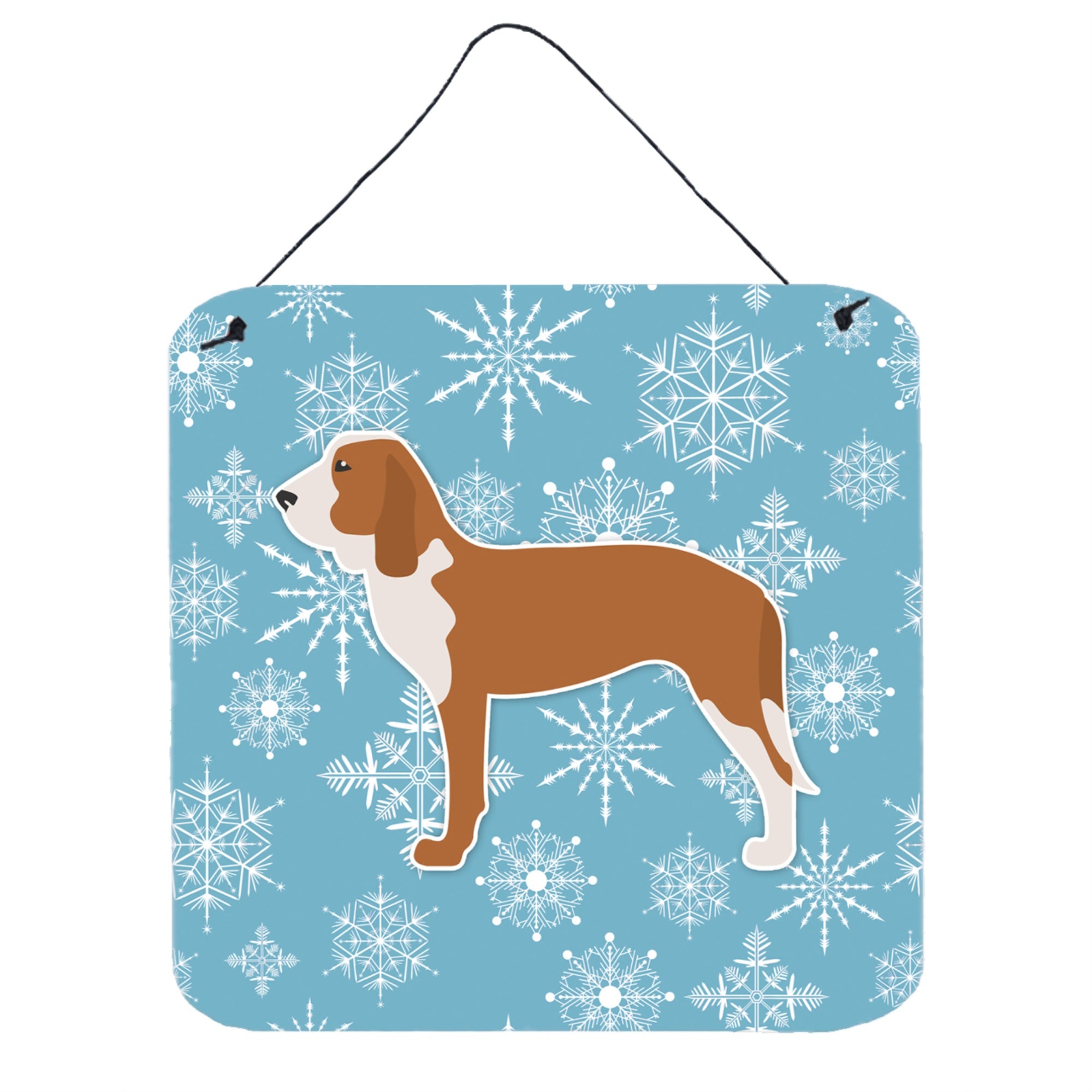 'Caroline'S Treasures Winter Snowflake Spanish Hound Wall Or Door Hanging Prints Bb3491Ds66, 6'''' X 6'''', Multicolor''