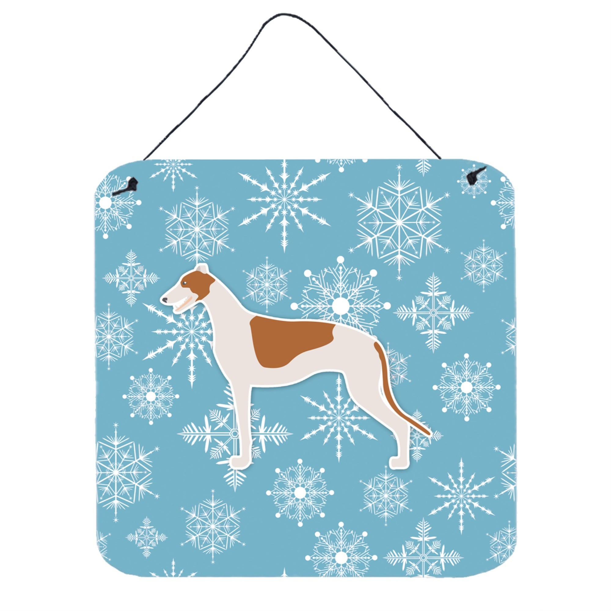 'Caroline'S Treasures Winter Snowflake Greyhound Wall Or Door Hanging Prints Bb3505Ds66, 6'''' X 6'''', Multicolor''
