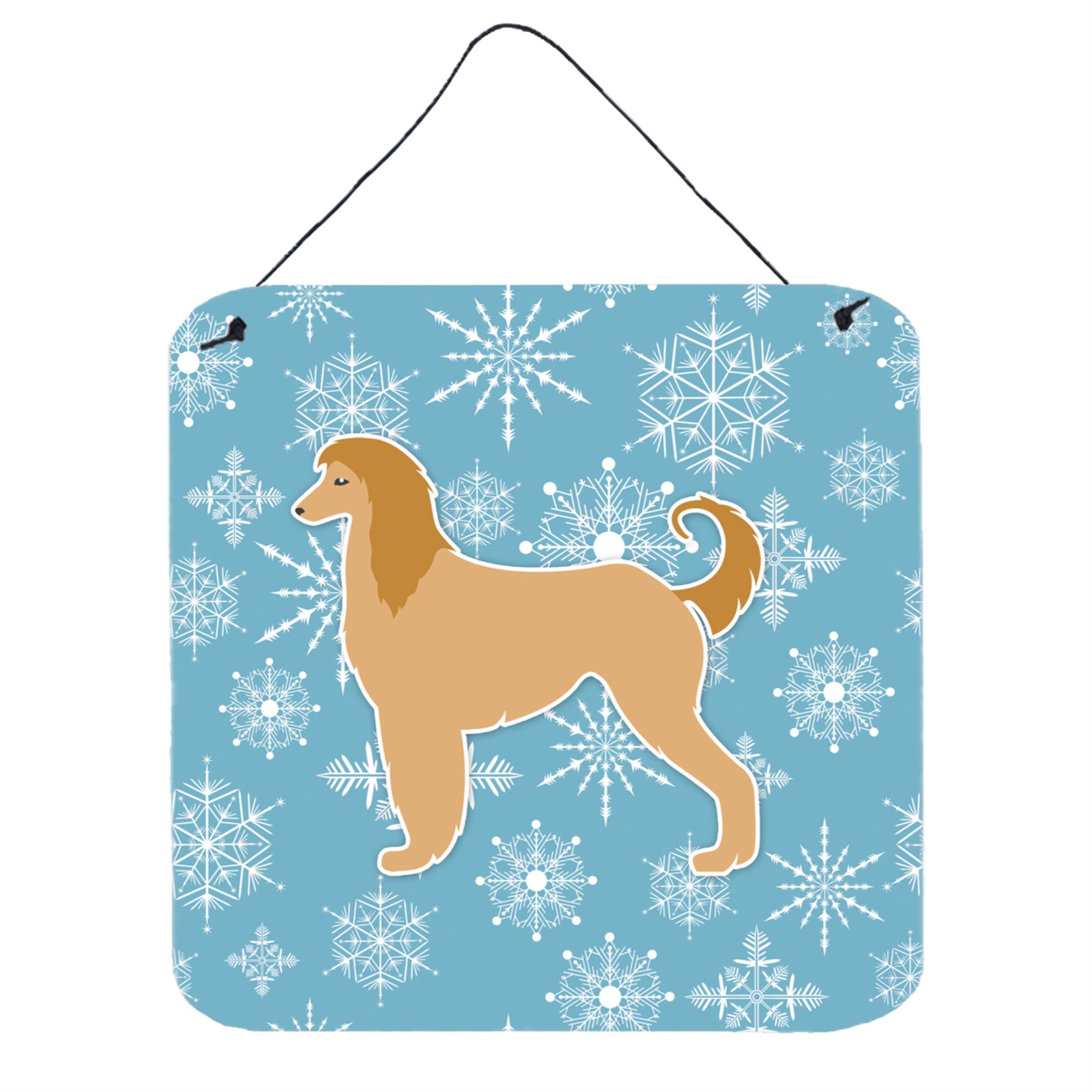 'Caroline'S Treasures Winter Snowflake Afghan Hound Wall Or Door Hanging Prints Bb3506Ds66, 6'''' X 6'''', Multicolor''