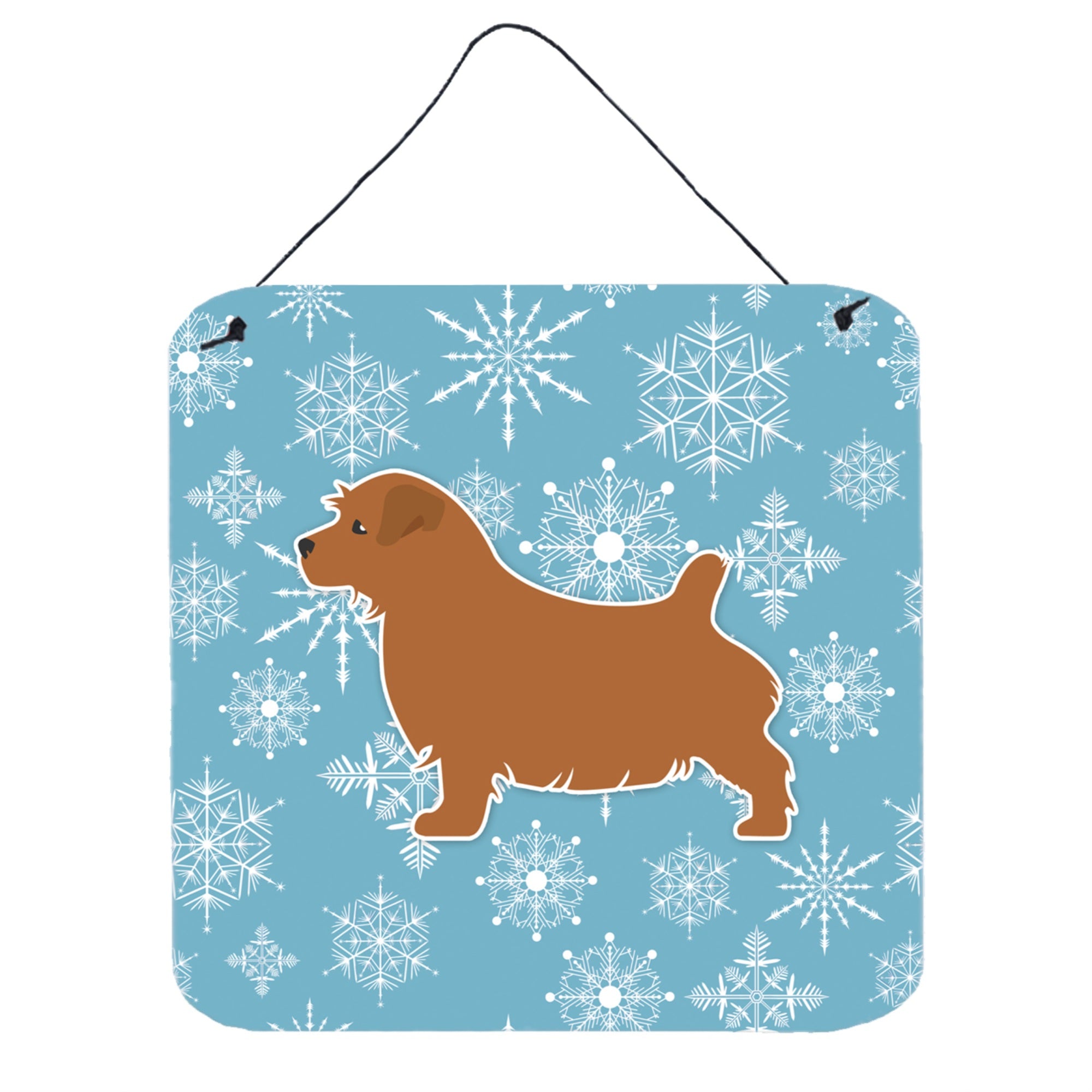 'Caroline'S Treasures Winter Snowflake Norfolk Terrier Wall Or Door Hanging Prints Bb3509Ds66, 6'''' X 6'''', Multicolor''