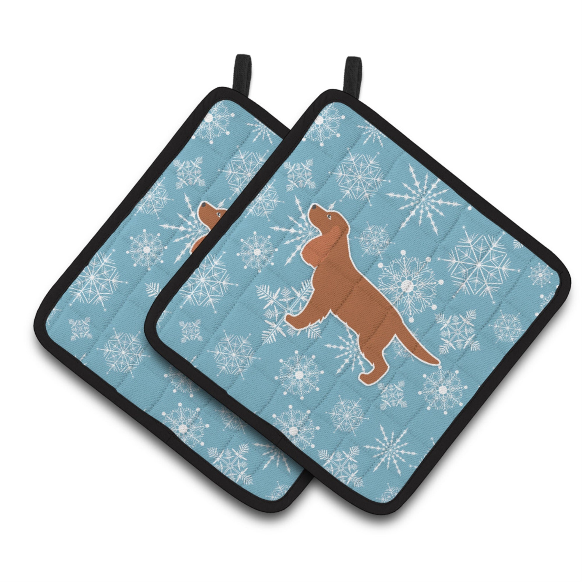 'Caroline'S Treasures Winter Snowflake English Cocker Spaniel Pair Of Pot Holders Bb3512Pthd, 7.5Hx7.5W, Multicolor''