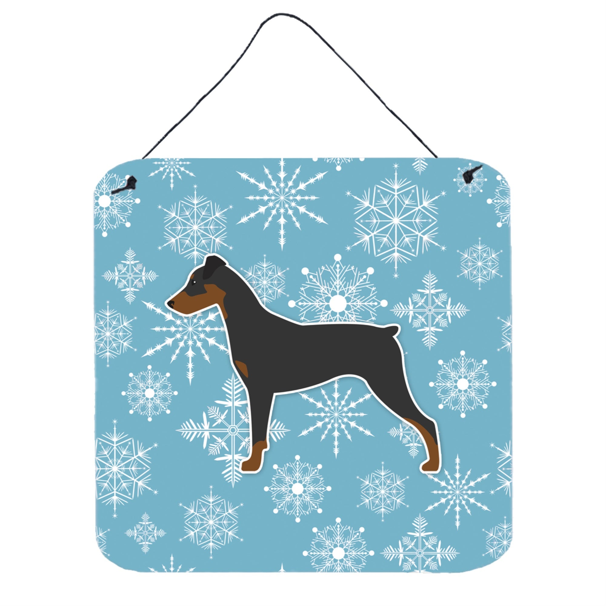 'Caroline'S Treasures Winter Snowflake German Pinscher Wall Or Door Hanging Prints Bb3513Ds66, 6'''' X 6'''', Multicolor''
