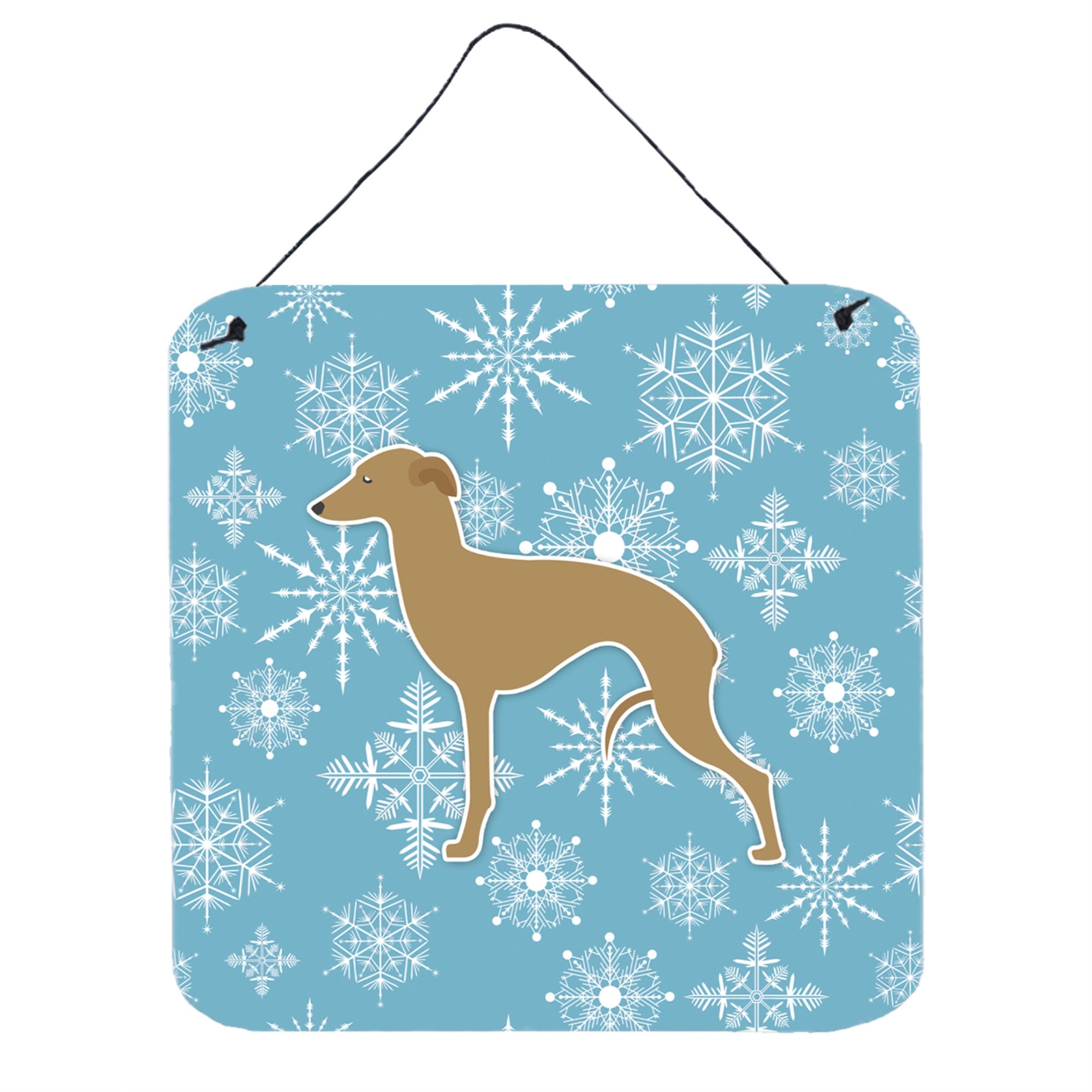 'Caroline'S Treasures Winter Snowflake Italian Greyhound Wall Or Door Hanging Prints Bb3514Ds66, 6'''' X 6'''', Multicolor''
