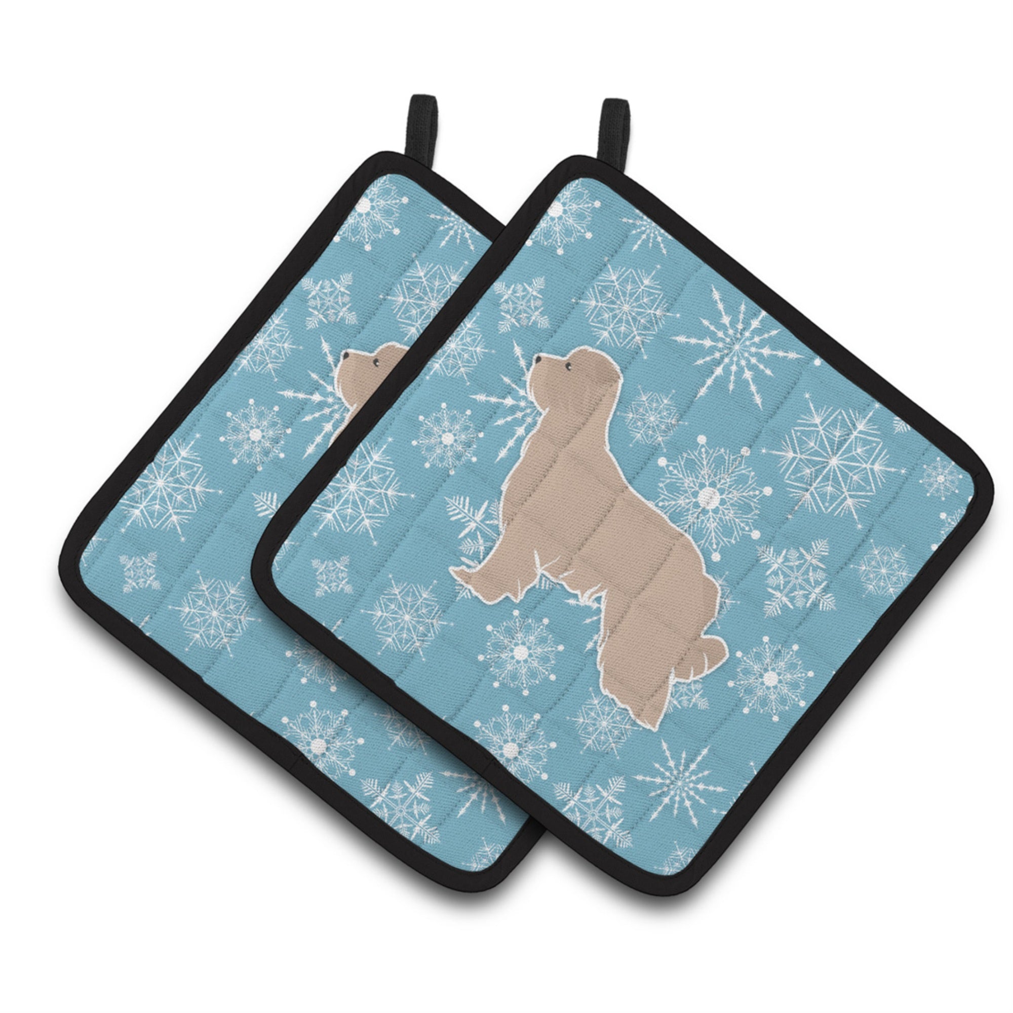 'Caroline'S Treasures Winter Snowflake Pyrenean Shepherd Pair Of Pot Holders Bb3518Pthd, 7.5Hx7.5W, Multicolor''