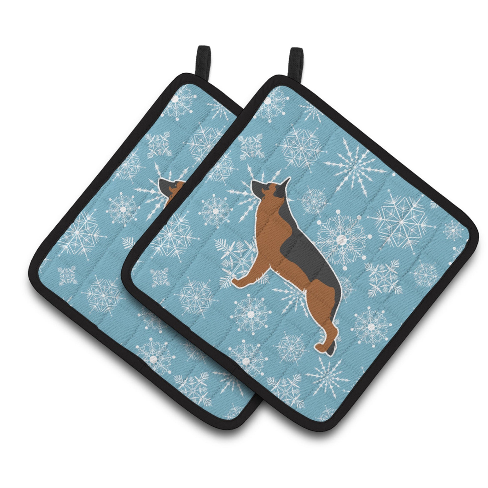 'Caroline'S Treasures Winter Snowflake German Shepherd Pair Of Pot Holders Bb3524Pthd, 7.5Hx7.5W, Multicolor''