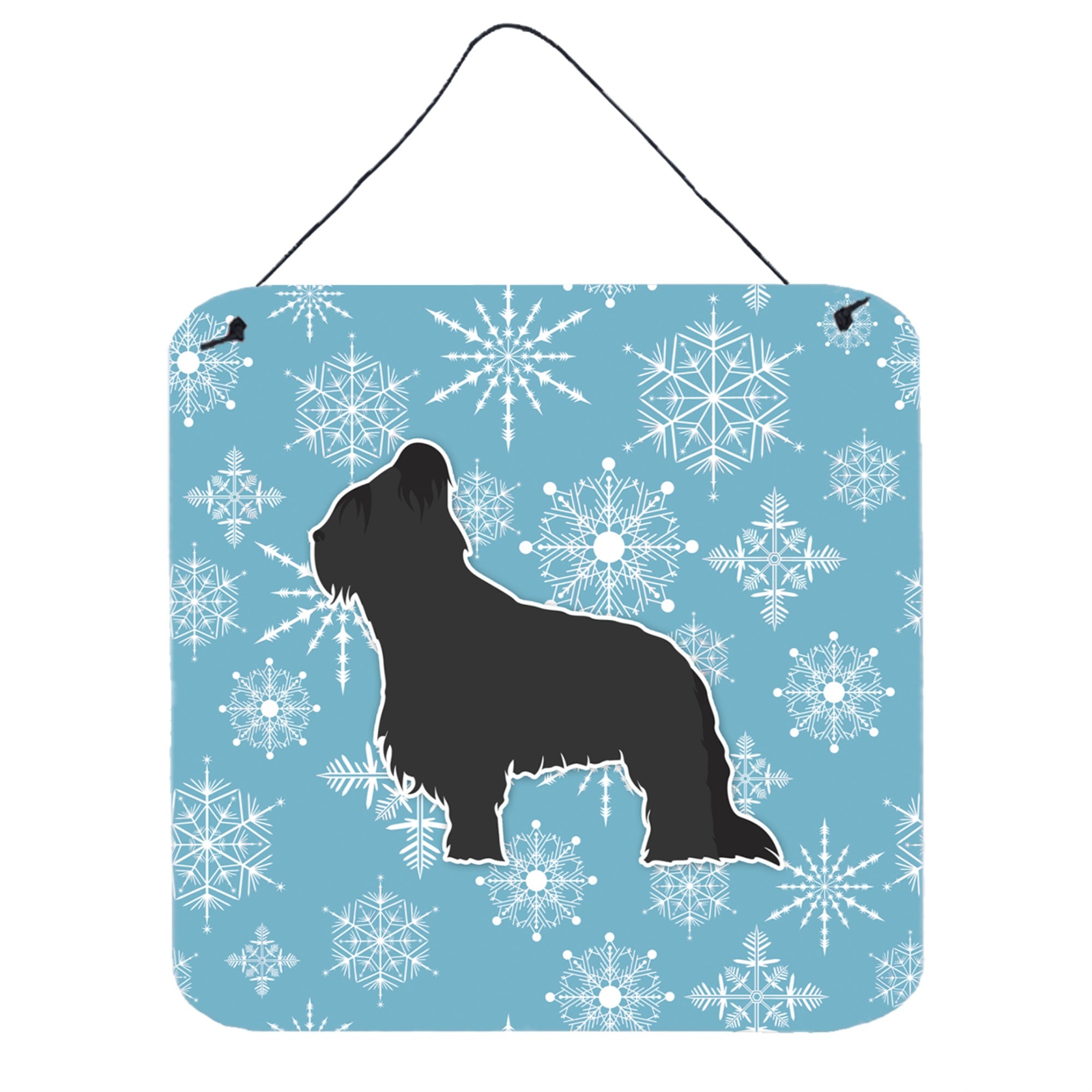 'Caroline'S Treasures Winter Snowflake Briard Wall Or Door Hanging Prints Bb3526Ds66, 6'''' X 6'''', Multicolor''