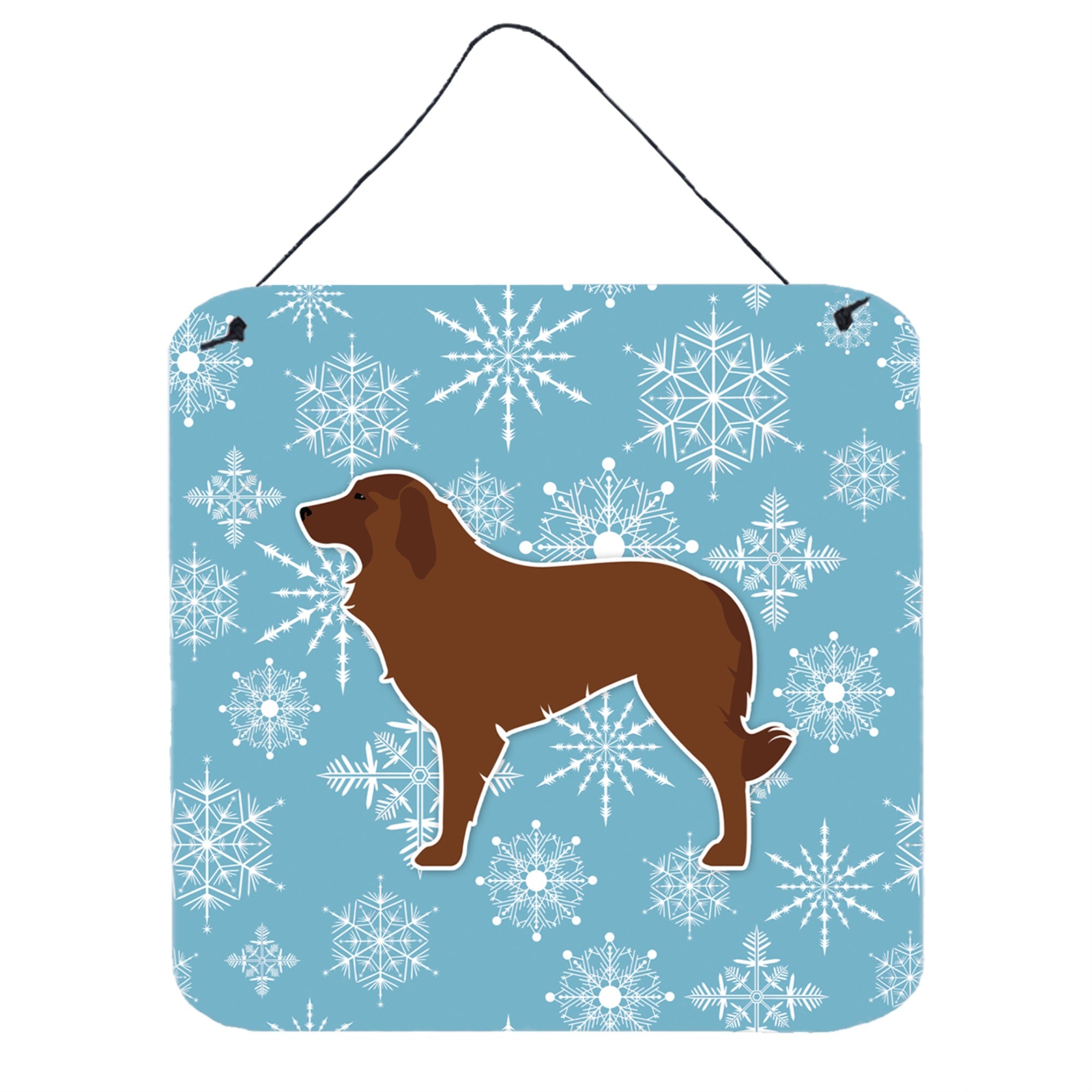 'Caroline'S Treasures Winter Snowflake Portuguese Sheepdog Dog Wall Or Door Hanging Prints Bb3531Ds66, 6'''' X 6'''', Multicolo