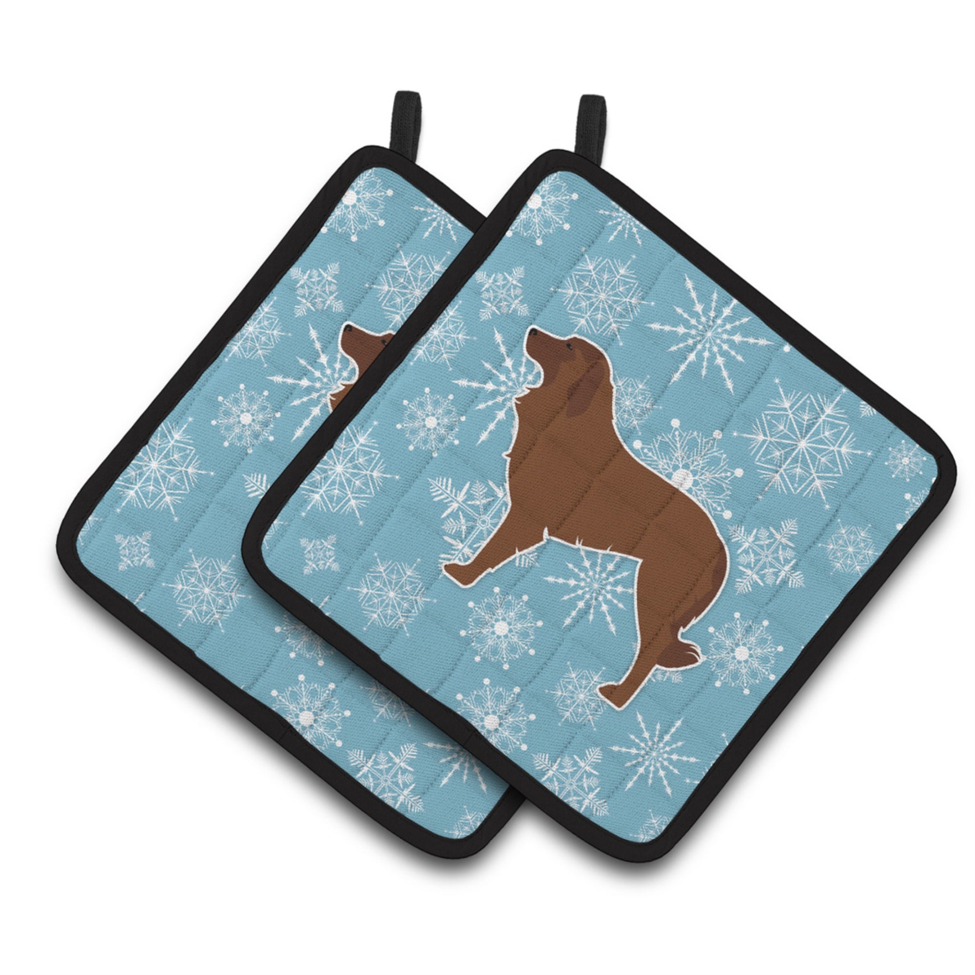 'Caroline'S Treasures Winter Snowflake Portuguese Sheepdog Dog Pair Of Pot Holders Bb3531Pthd, 7.5Hx7.5W, Multicolor''