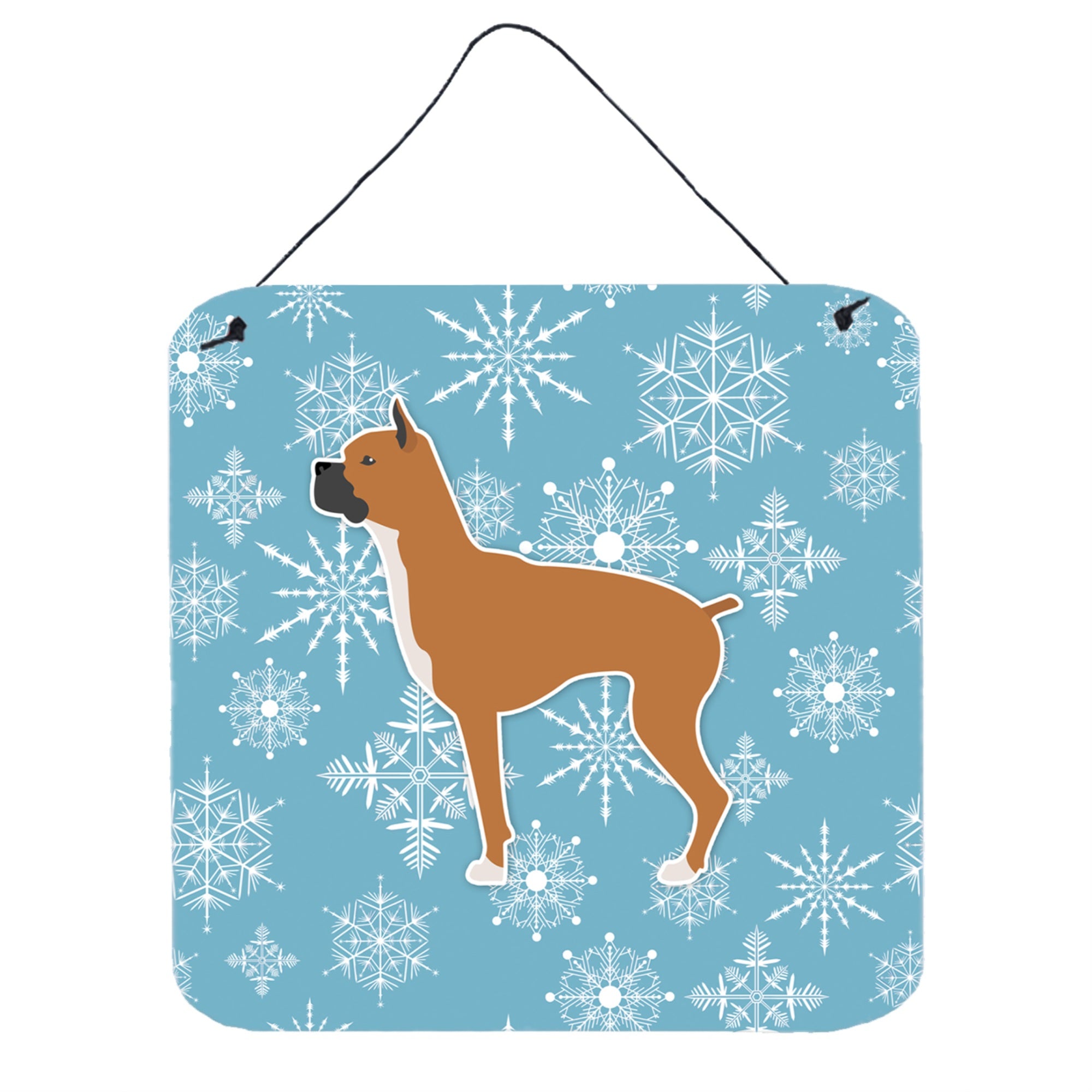 'Caroline'S Treasures Winter Snowflake Boxer Wall Or Door Hanging Prints Bb3553Ds66, 6'''' X 6'''', Multicolor''