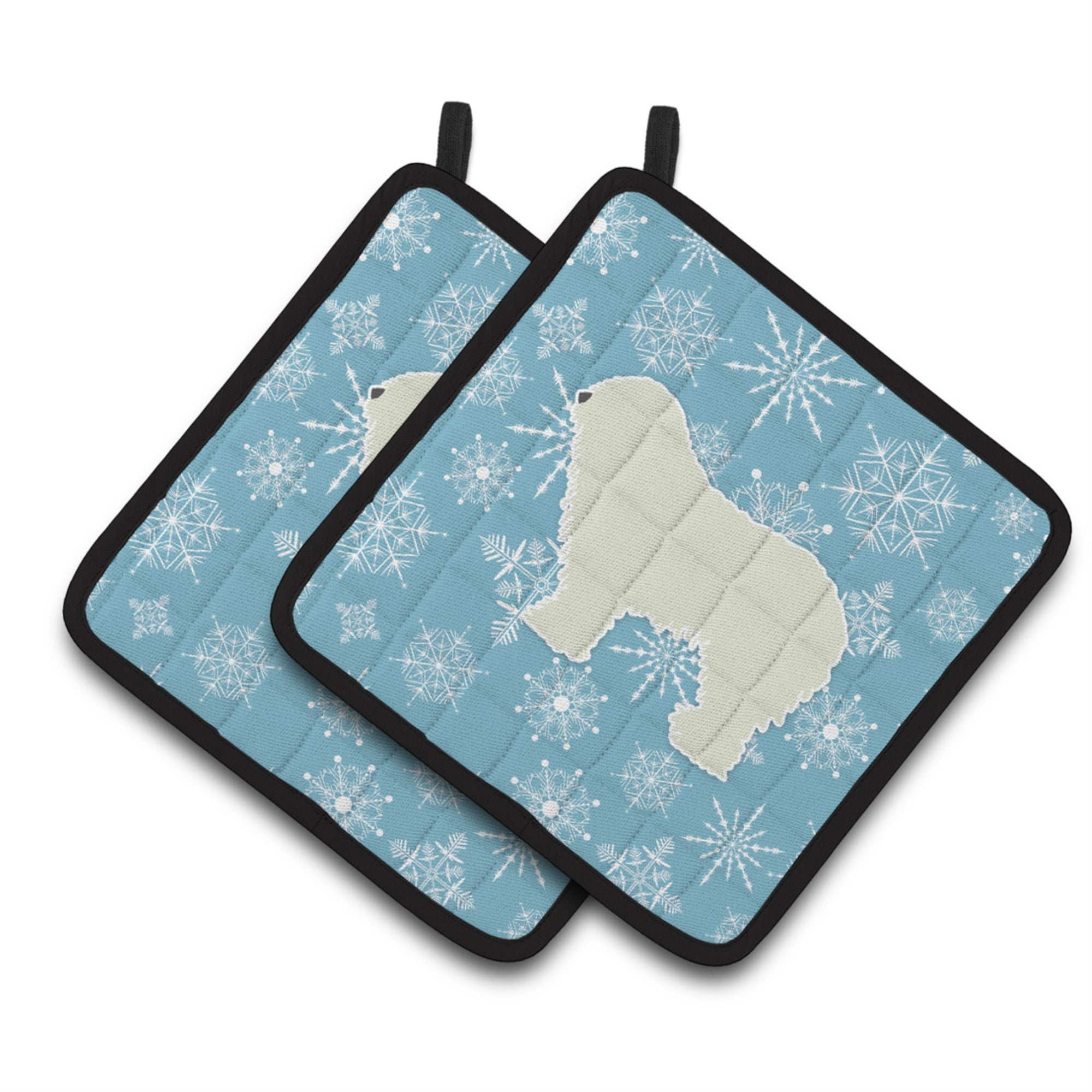 'Caroline'S Treasures Winter Snowflake Komondor Pair Of Pot Holders Bb3555Pthd, 7.5Hx7.5W, Multicolor''