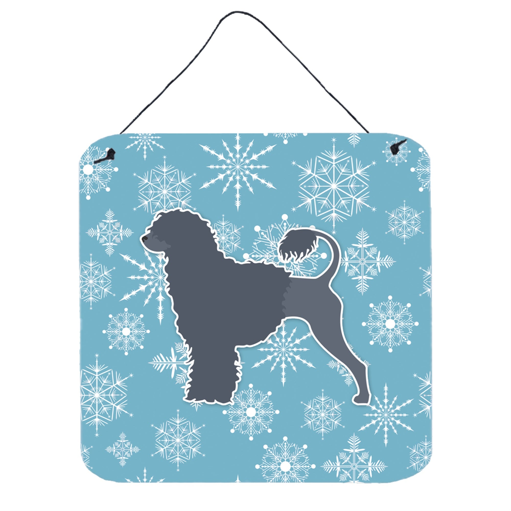 'Caroline'S Treasures Winter Snowflake Portuguese Water Dog Wall Or Door Hanging Prints Bb3568Ds66, 6'''' X 6'''', Multicolor''