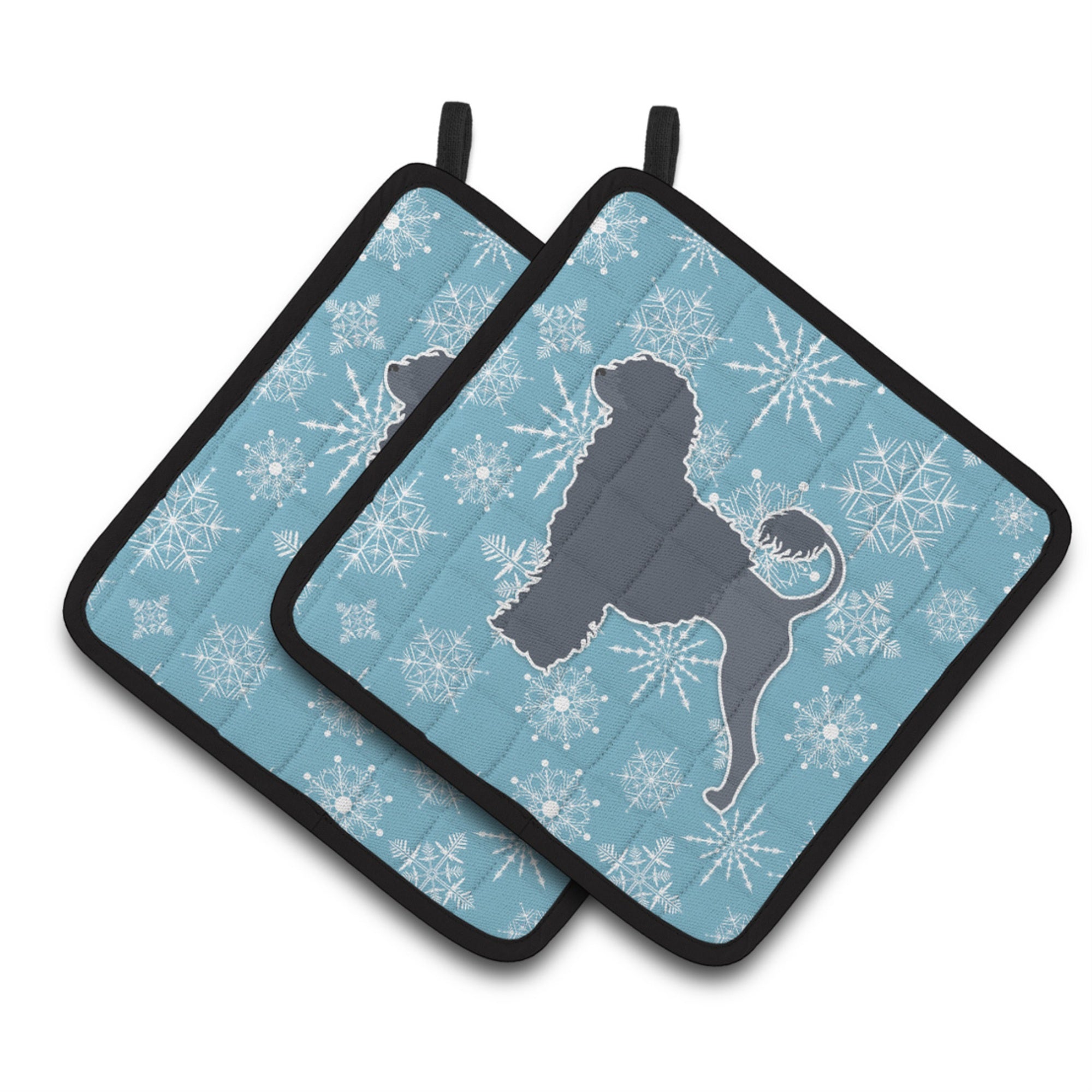 'Caroline'S Treasures Winter Snowflake Portuguese Water Dog Pair Of Pot Holders Bb3568Pthd, 7.5Hx7.5W, Multicolor''