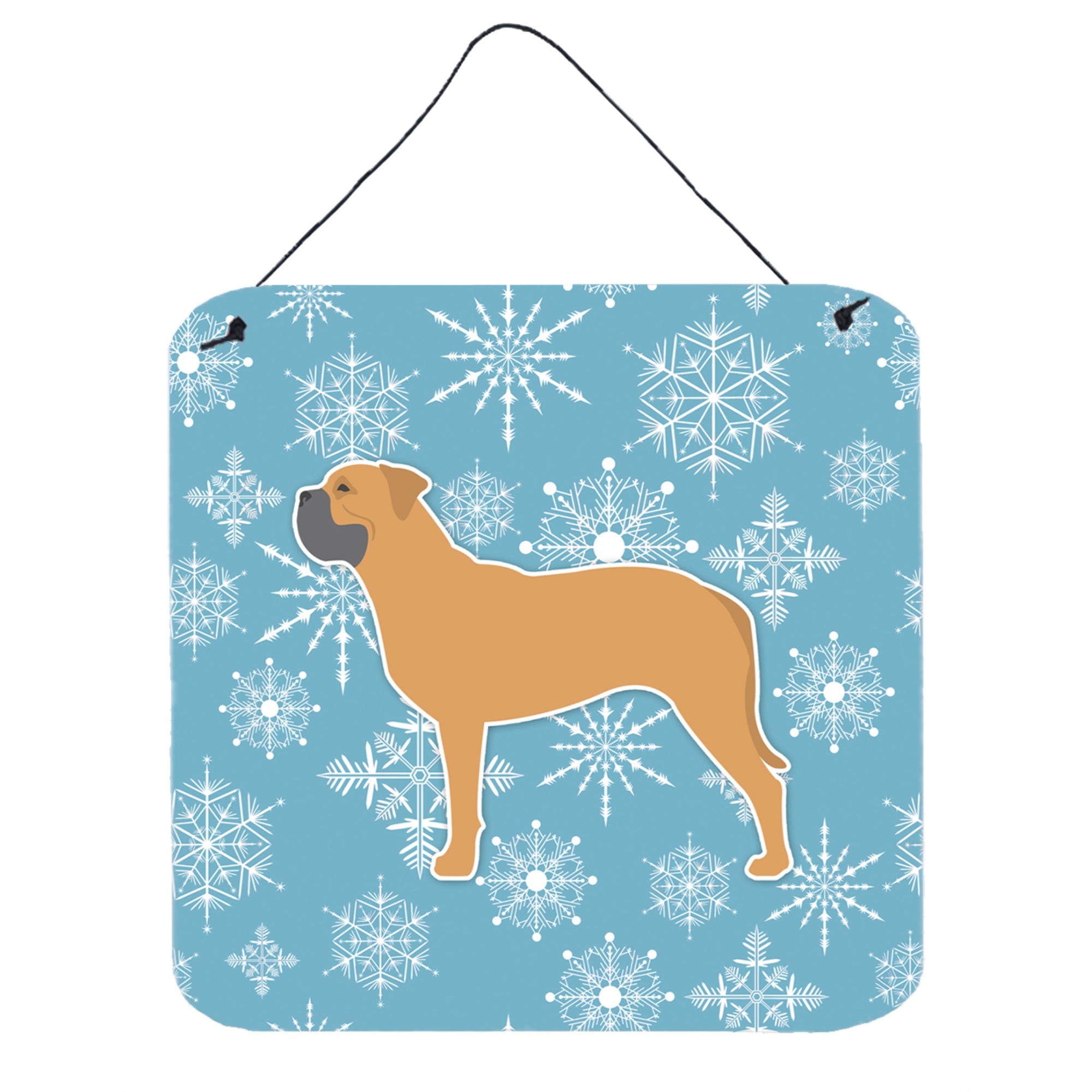 'Caroline'S Treasures Winter Snowflake Bullmastiff Wall Or Door Hanging Prints Bb3571Ds66, 6'''' X 6'''', Multicolor''