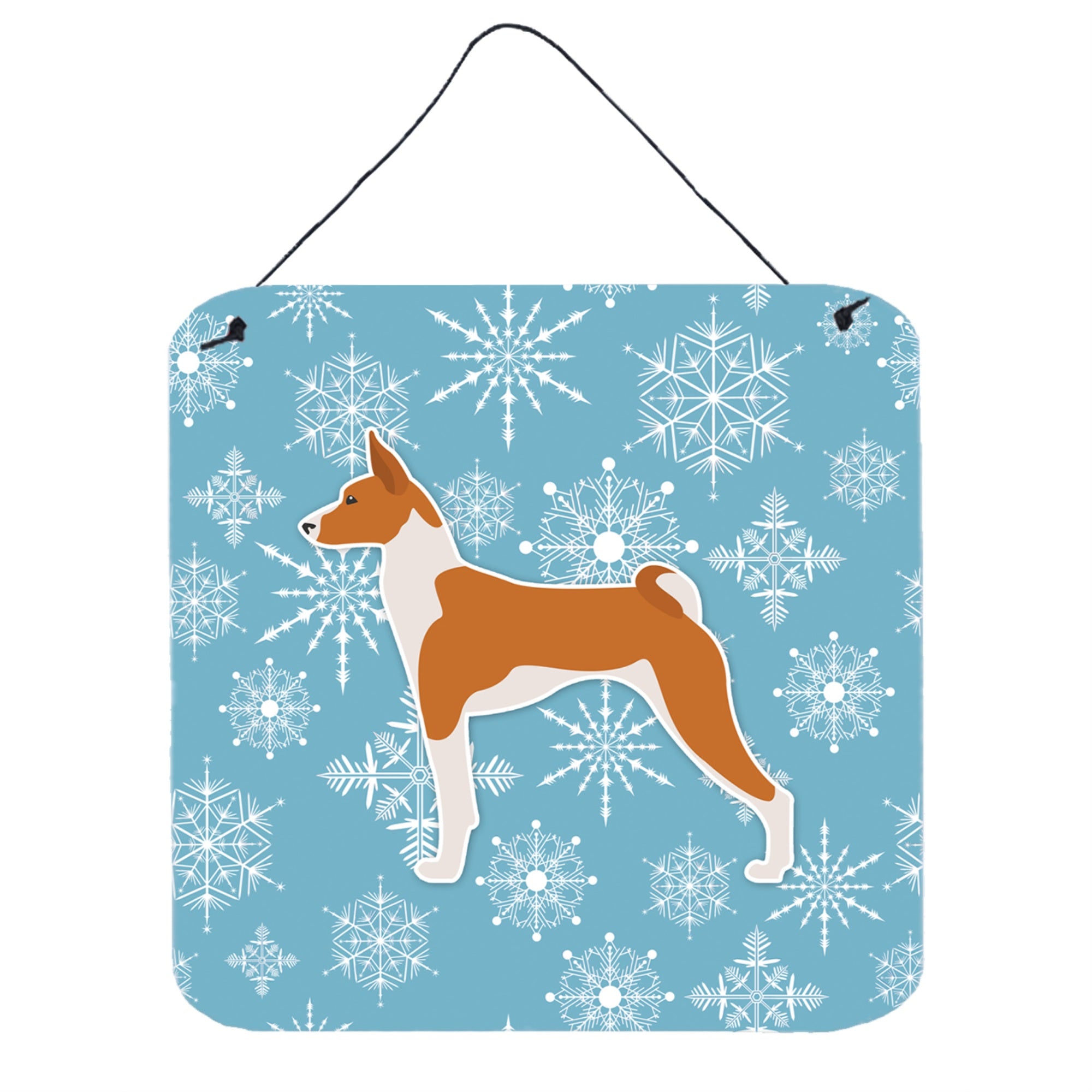 'Caroline'S Treasures Winter Snowflake Basenji Wall Or Door Hanging Prints Bb3574Ds66, 6'''' X 6'''', Multicolor''