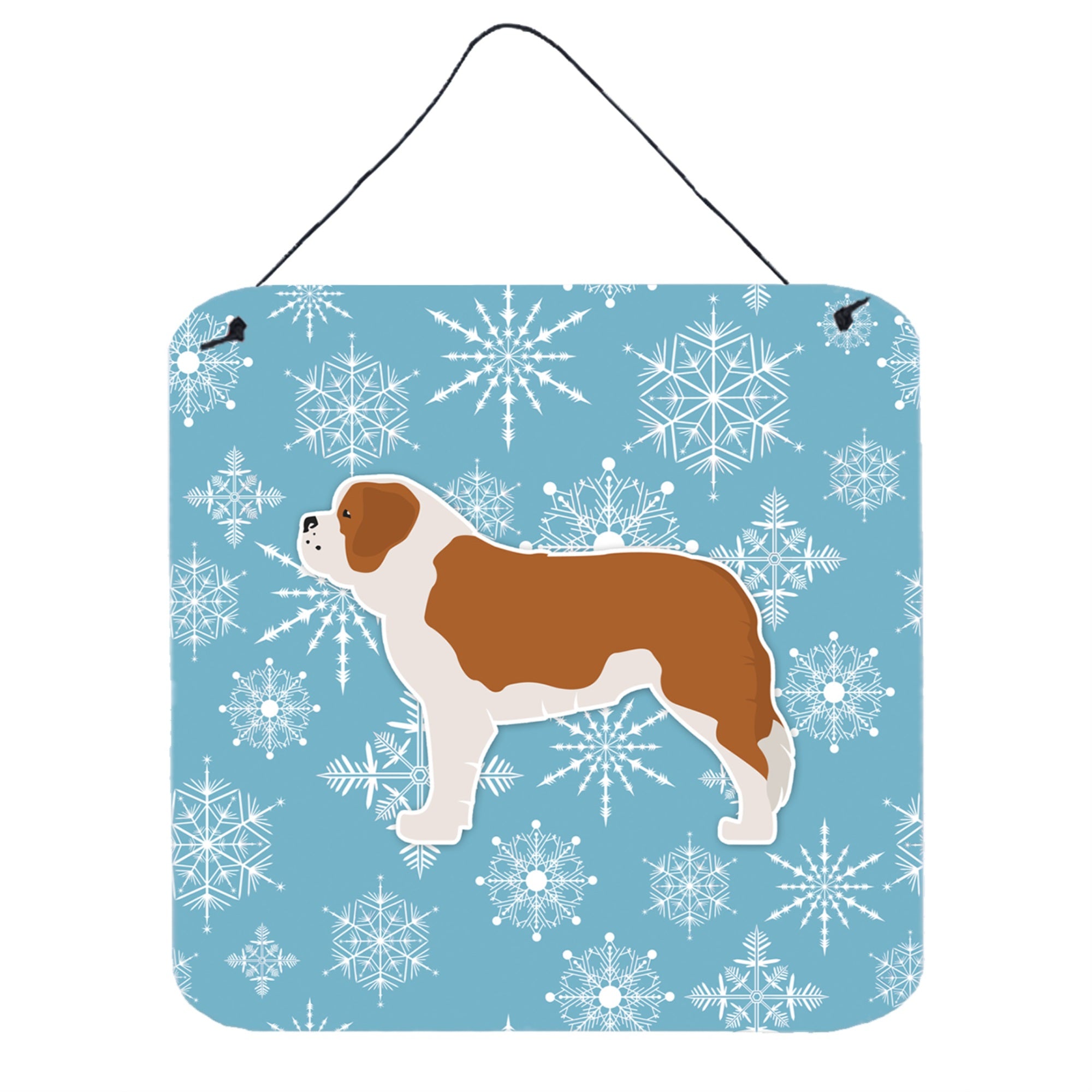 'Caroline'S Treasures Winter Snowflake Saint Bernard Wall Or Door Hanging Prints Bb3576Ds66, 6'''' X 6'''', Multicolor''