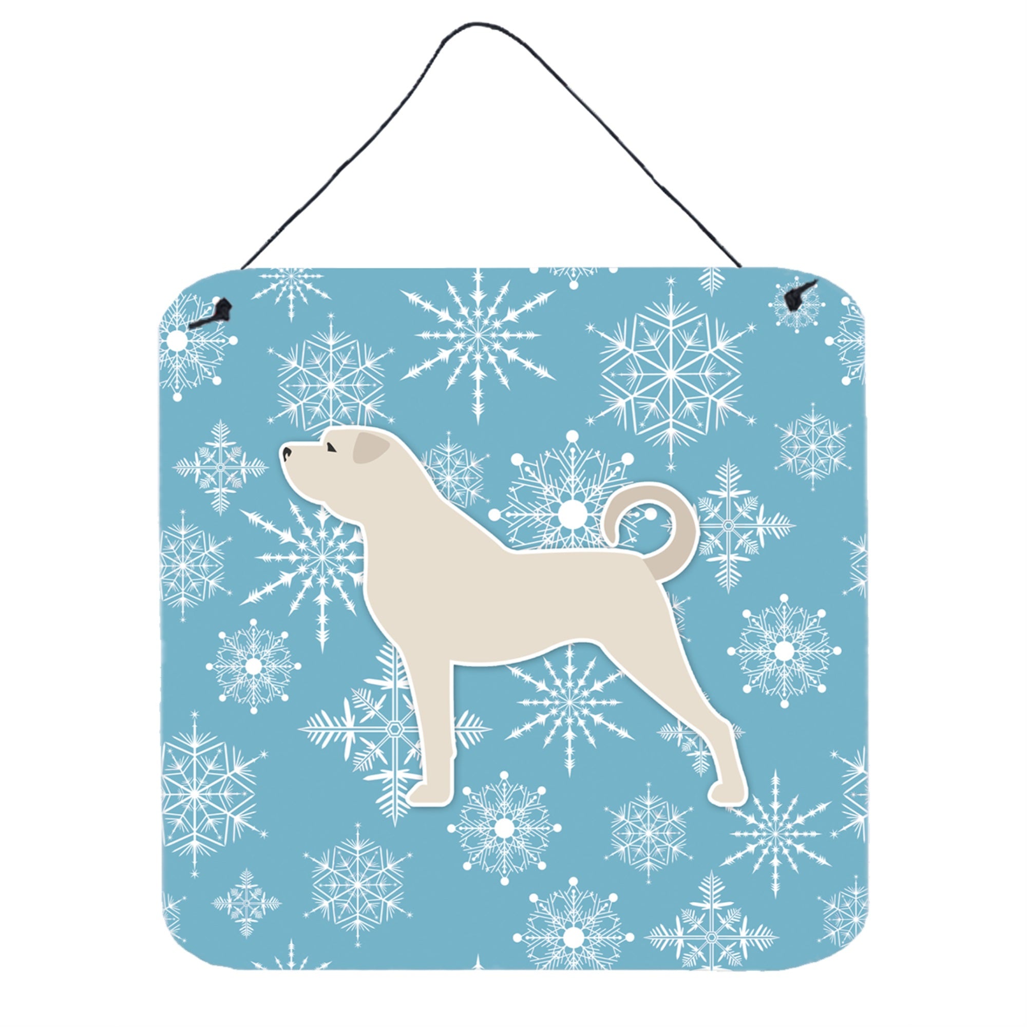 'Caroline'S Treasures Winter Snowflake Anatolian Shepherd Wall Or Door Hanging Prints Bb3577Ds66, 6'''' X 6'''', Multicolor''