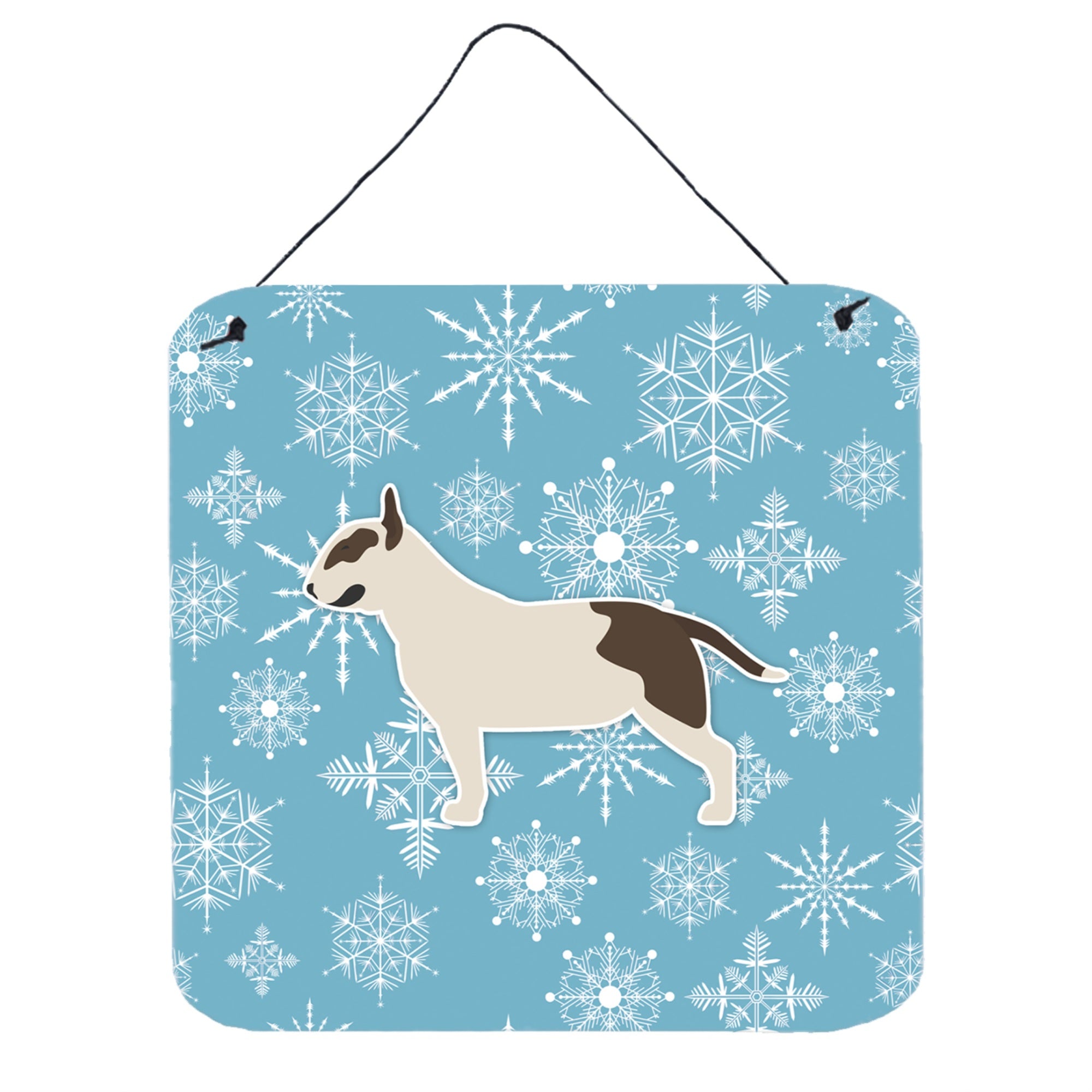 'Caroline'S Treasures Winter Snowflake Bull Terrier Wall Or Door Hanging Prints Bb3578Ds66, 6'''' X 6'''', Multicolor''
