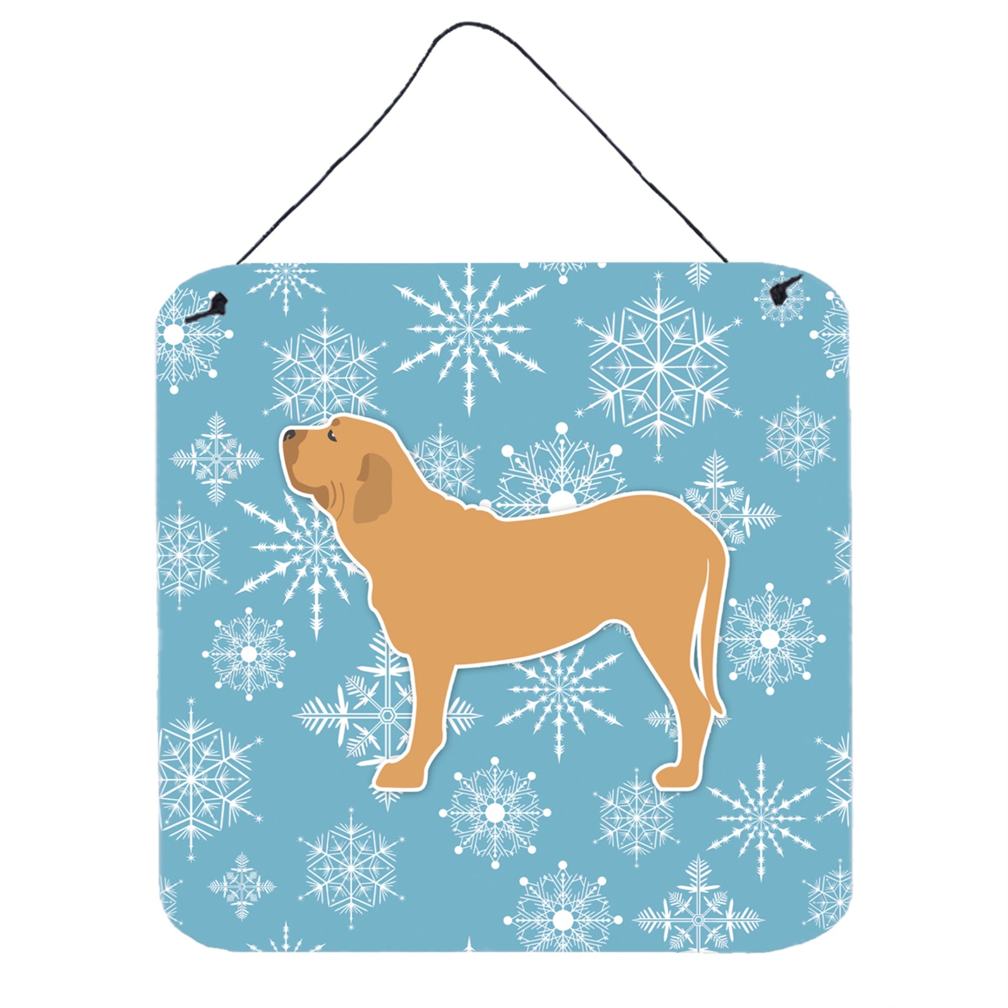 'Caroline'S Treasures Winter Snowflake Fila Brasileiro Wall Or Door Hanging Prints Bb3579Ds66, 6'''' X 6'''', Multicolor''