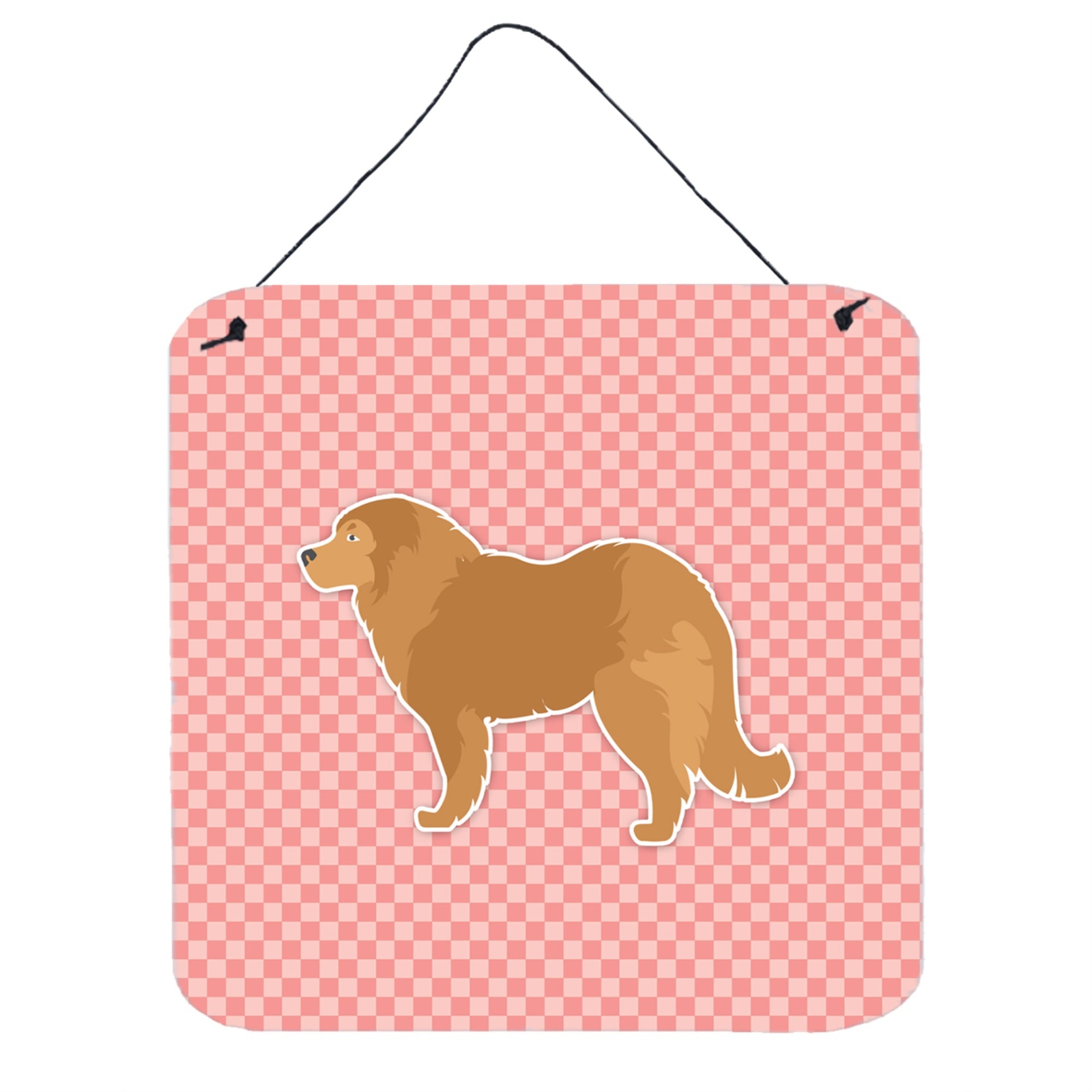 'Caroline'S Treasures Caucasian Shepherd Dog Checkerboard Pink Wall Or Door Hanging Prints Bb3625Ds66, 6'''' X 6'''', Multicolo