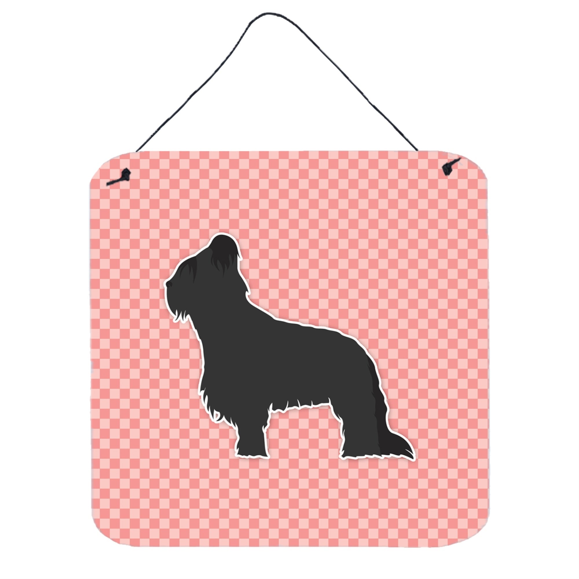 'Caroline'S Treasures Briard Checkerboard Pink Wall Or Door Hanging Prints Bb3626Ds66, 6'''' X 6'''', Multicolor''