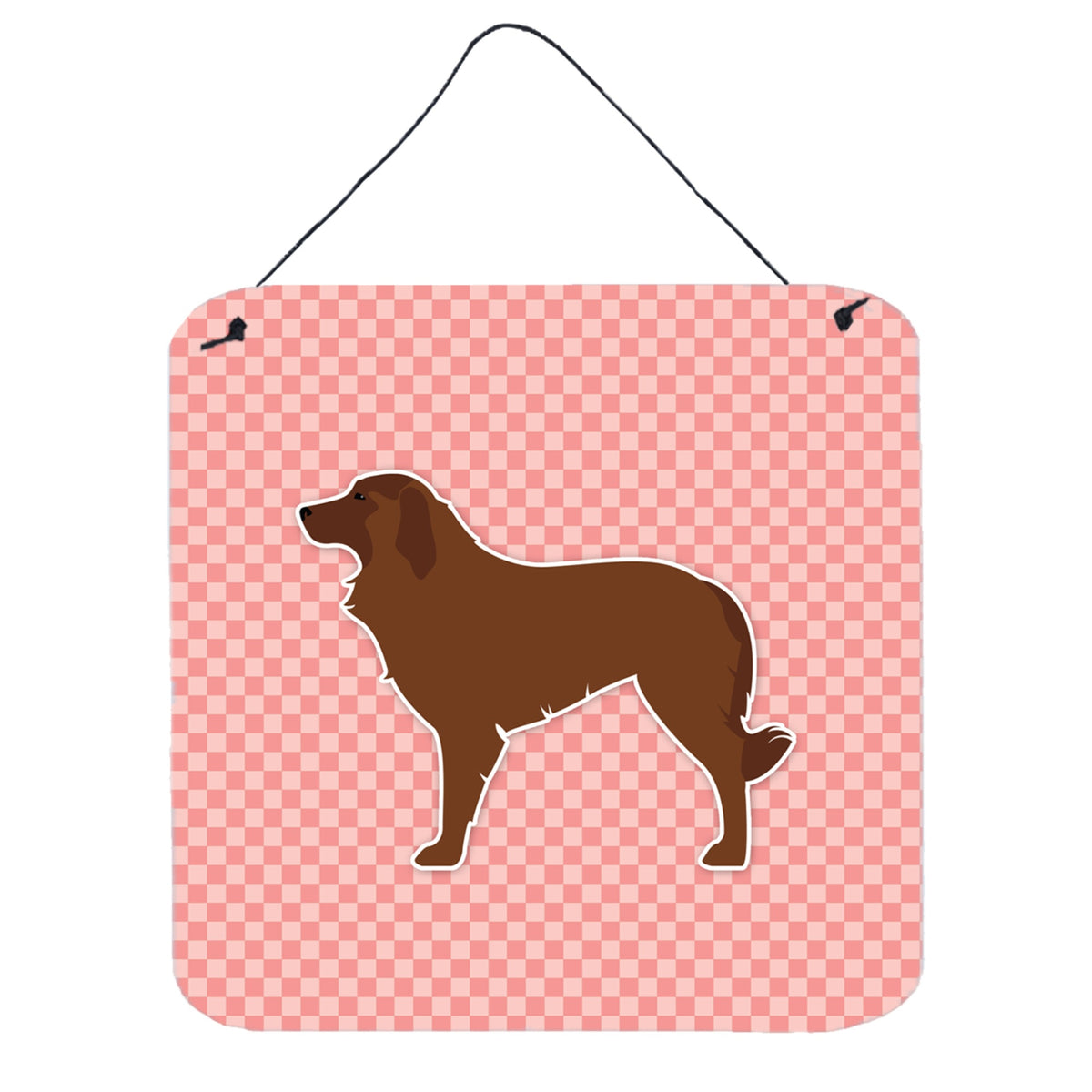 'Caroline'S Treasures Portuguese Sheepdog Dog Checkerboard Pink Wall Or Door Hanging Prints Bb3631Ds66, 6'''' X 6'''', Multicol