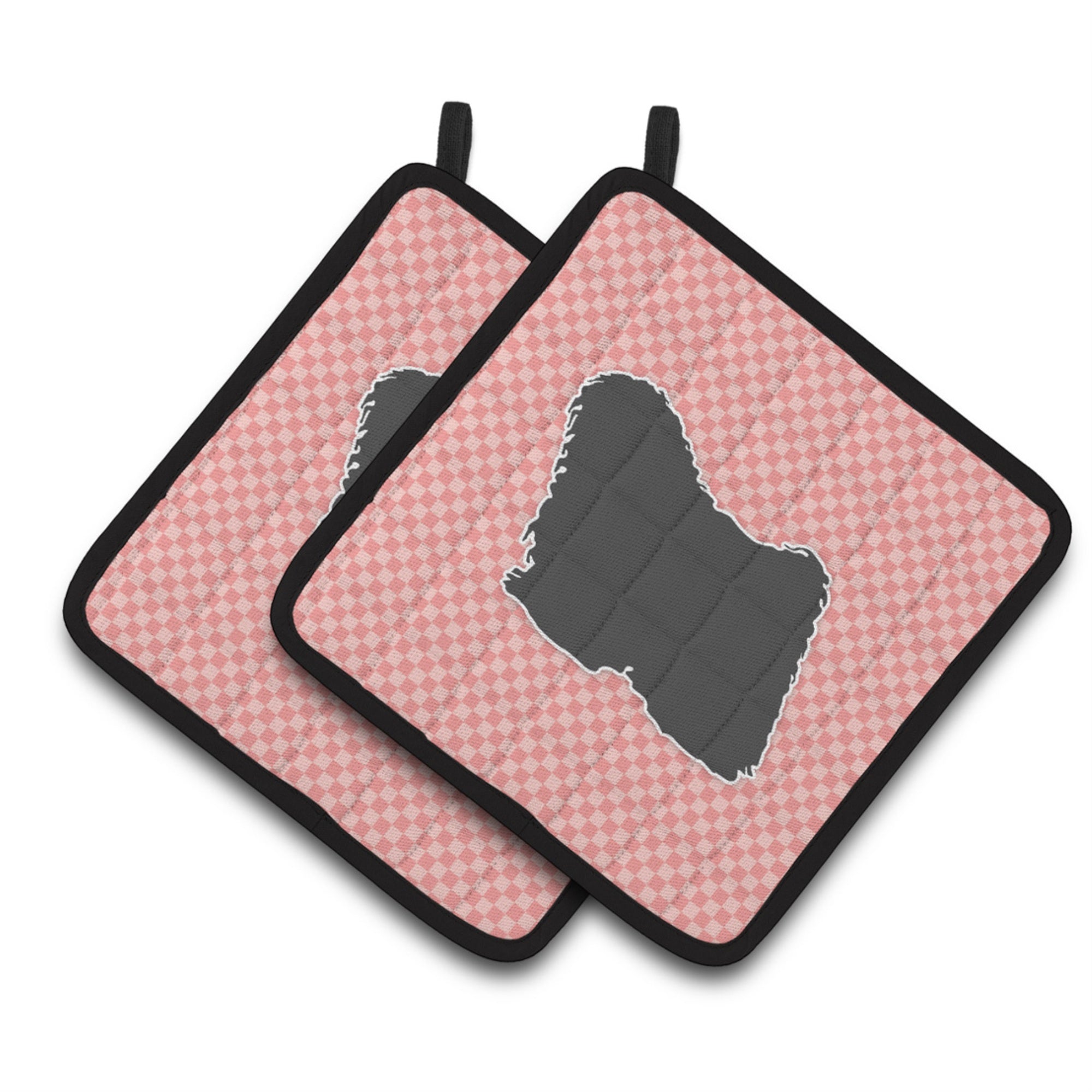 'Caroline'S Treasures Puli Checkerboard Pink Pair Of Pot Holders Bb3663Pthd, 7.5Hx7.5W, Multicolor''