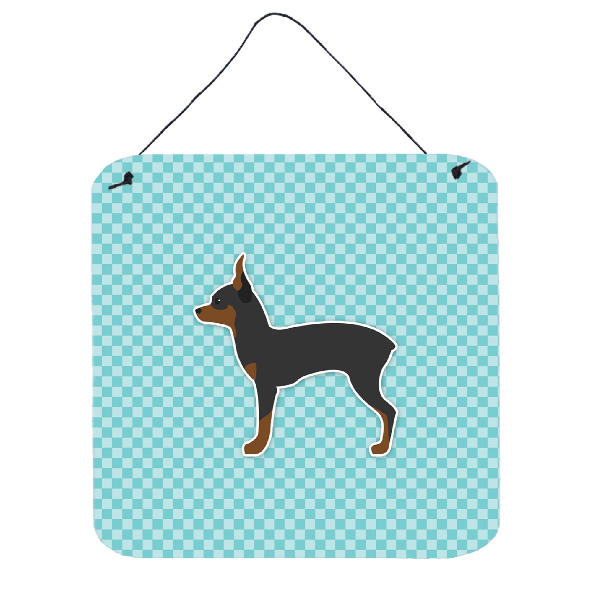 'Caroline'S Treasures Toy Fox Terrier Checkerboard Blue Wall Or Door Hanging Prints Bb3687Ds66, 6'''' X 6'''', Multicolor''