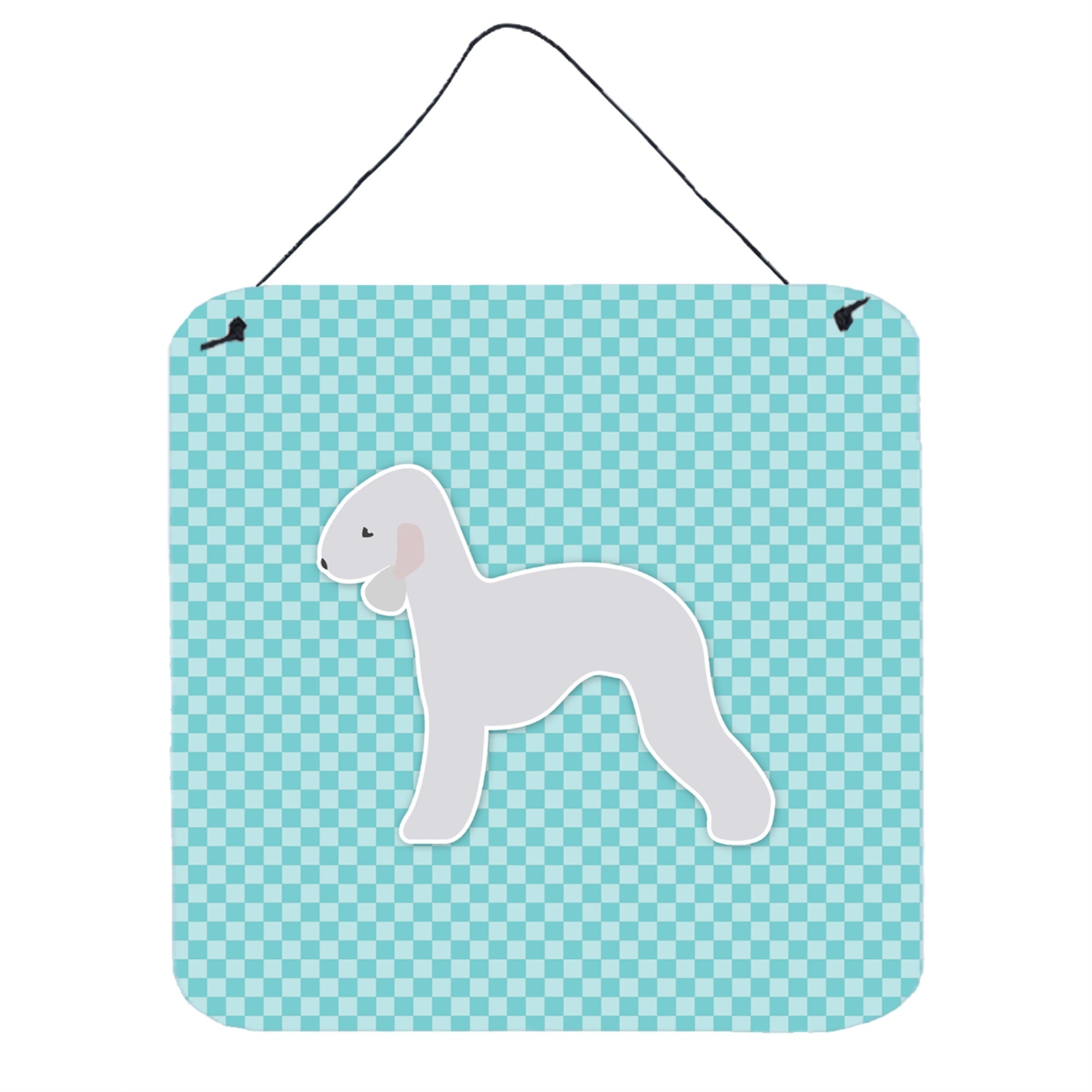 'Caroline'S Treasures Bedlington Terrier Checkerboard Blue Wall Or Door Hanging Prints Bb3694Ds66, 6'''' X 6'''', Multicolor''