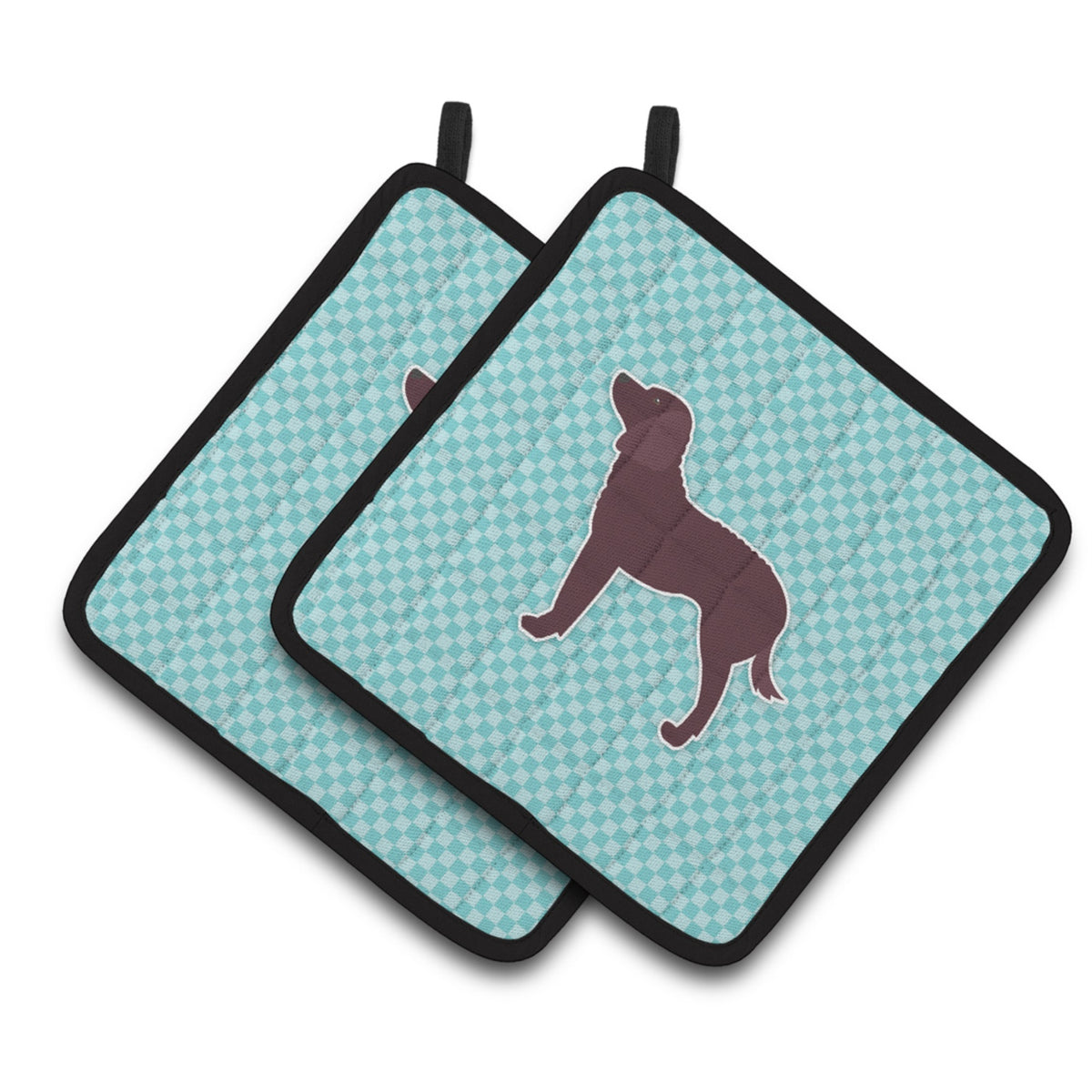 'Caroline'S Treasures American Water Spaniel Checkerboard Blue Pair Of Pot Holders Bb3701Pthd, 7.5Hx7.5W, Multicolor''