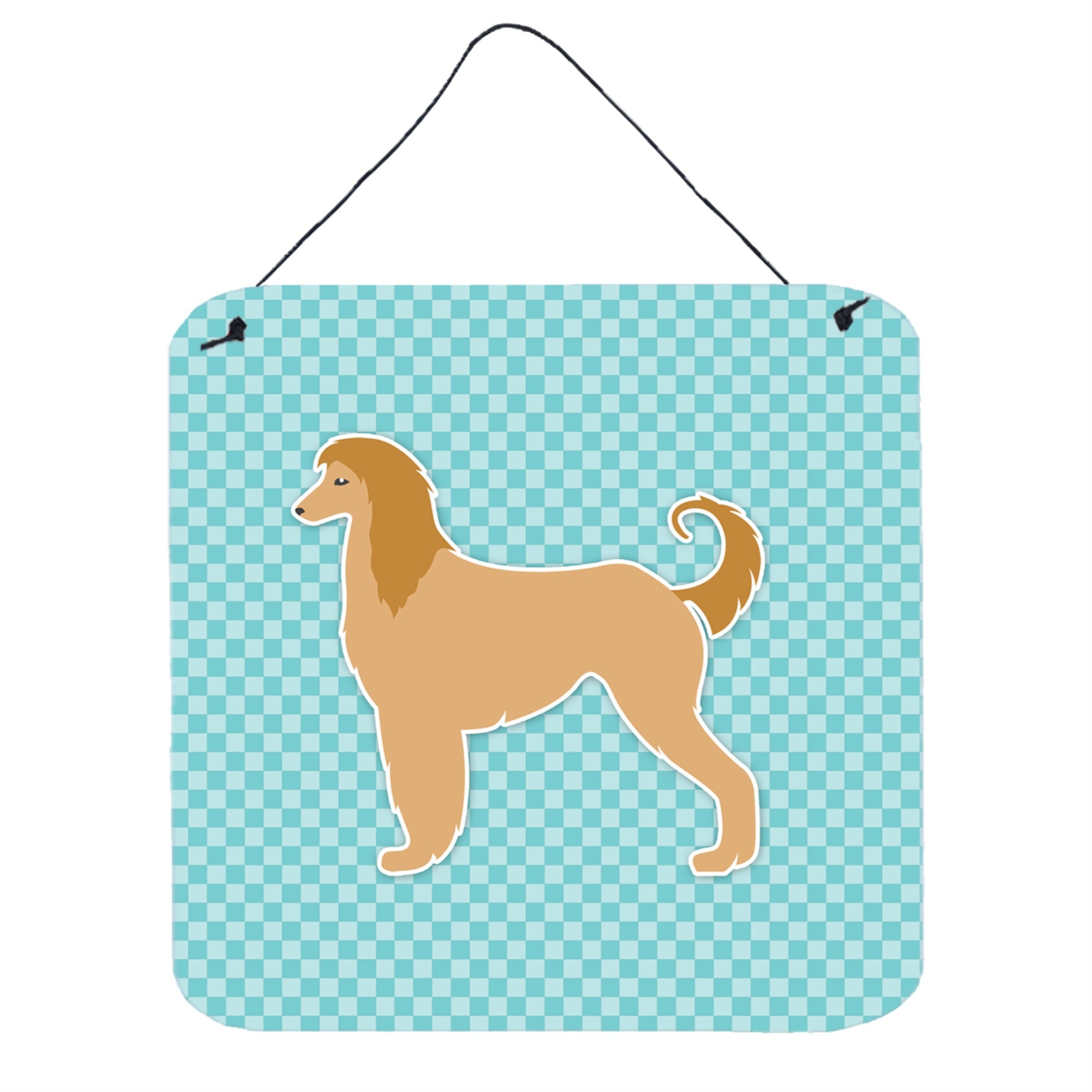 'Caroline'S Treasures Afghan Hound Checkerboard Blue Wall Or Door Hanging Prints Bb3706Ds66, 6'''' X 6'''', Multicolor''