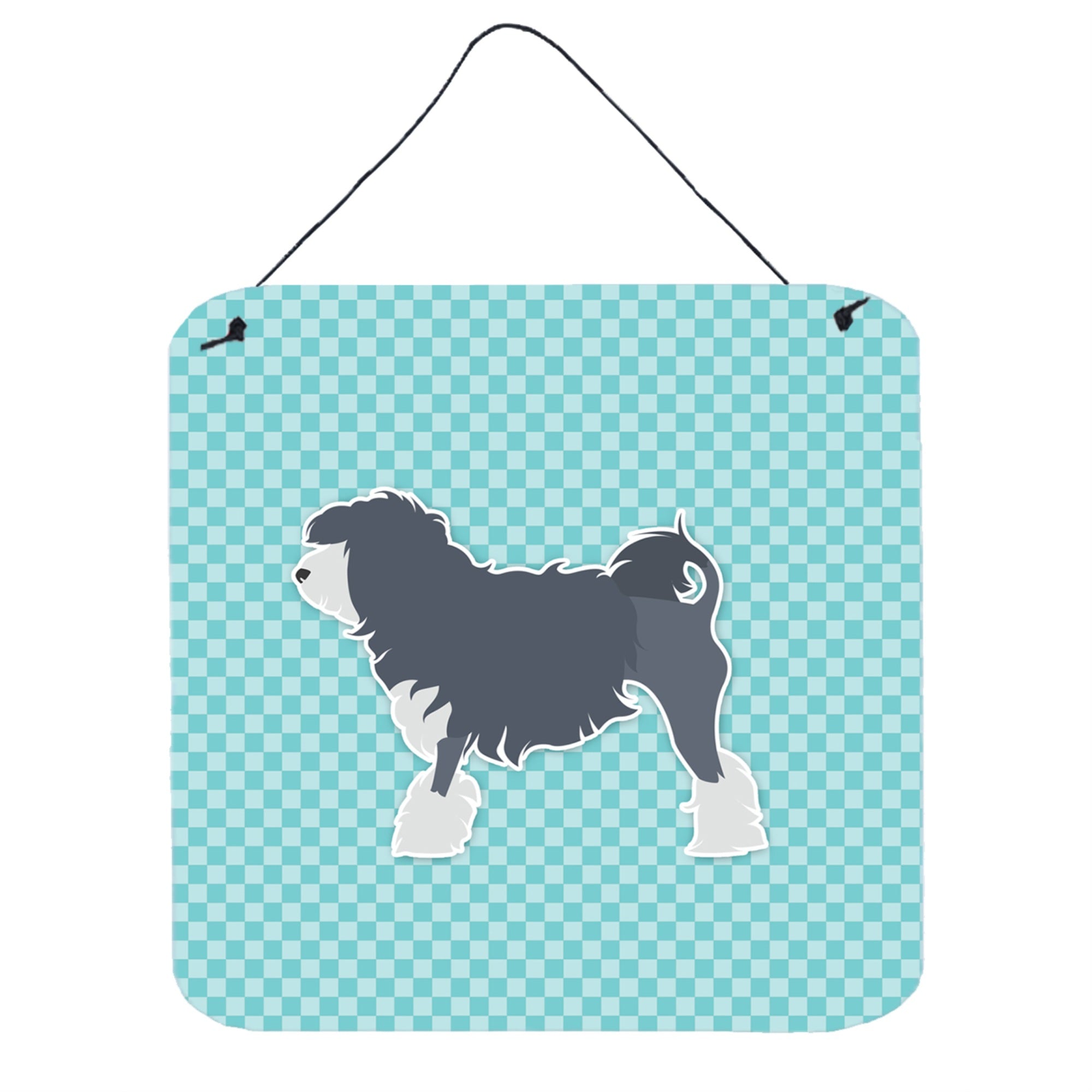 'Caroline'S Treasures Lowchen Checkerboard Blue Wall Or Door Hanging Prints Bb3735Ds66, 6'''' X 6'''', Multicolor''