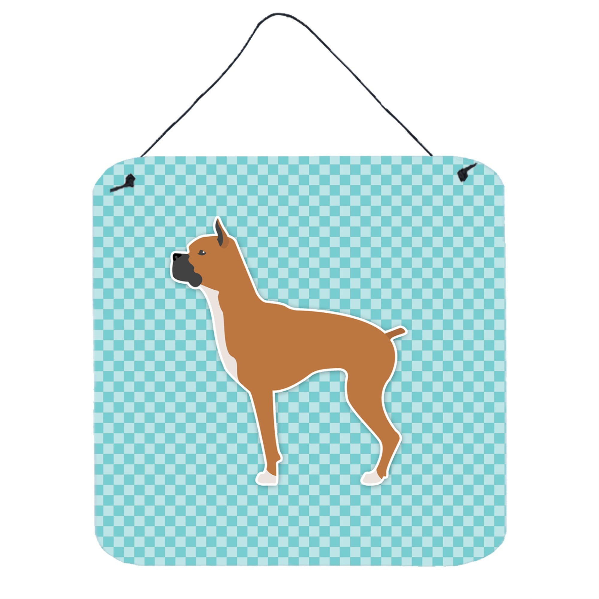 'Caroline'S Treasures Boxer Checkerboard Blue Wall Or Door Hanging Prints Bb3753Ds66, 6'''' X 6'''', Multicolor''